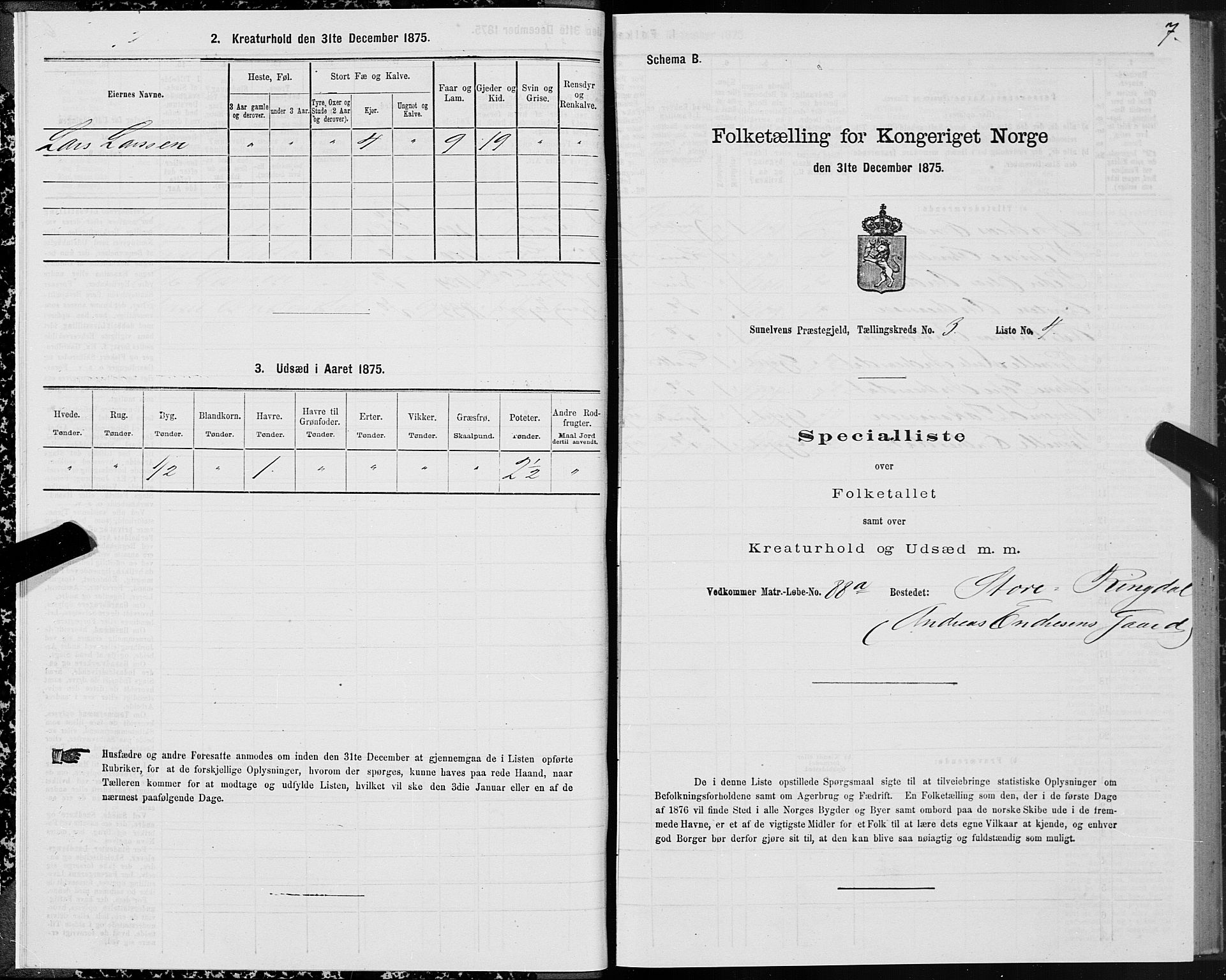 SAT, Folketelling 1875 for 1523P Sunnylven prestegjeld, 1875, s. 2007