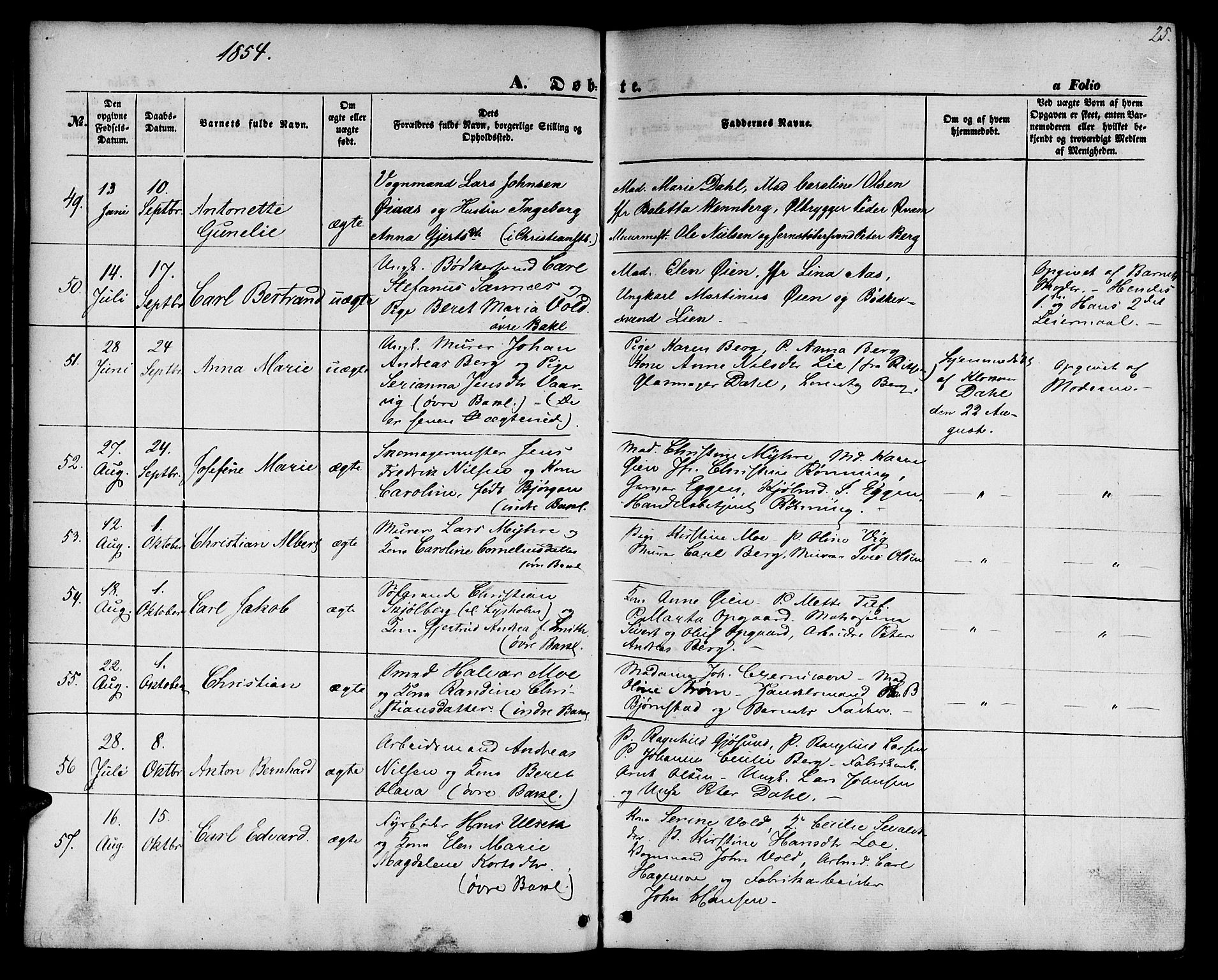 Ministerialprotokoller, klokkerbøker og fødselsregistre - Sør-Trøndelag, SAT/A-1456/604/L0184: Ministerialbok nr. 604A05, 1851-1860, s. 25
