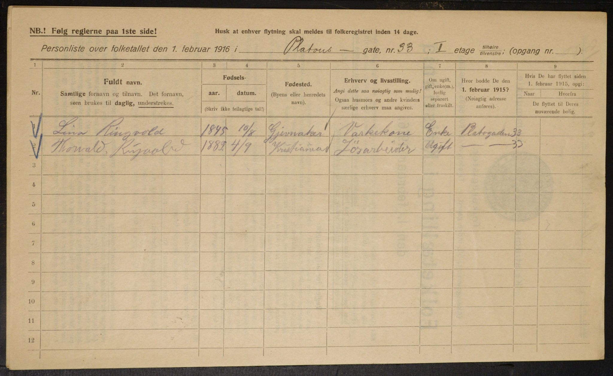 OBA, Kommunal folketelling 1.2.1916 for Kristiania, 1916, s. 82802
