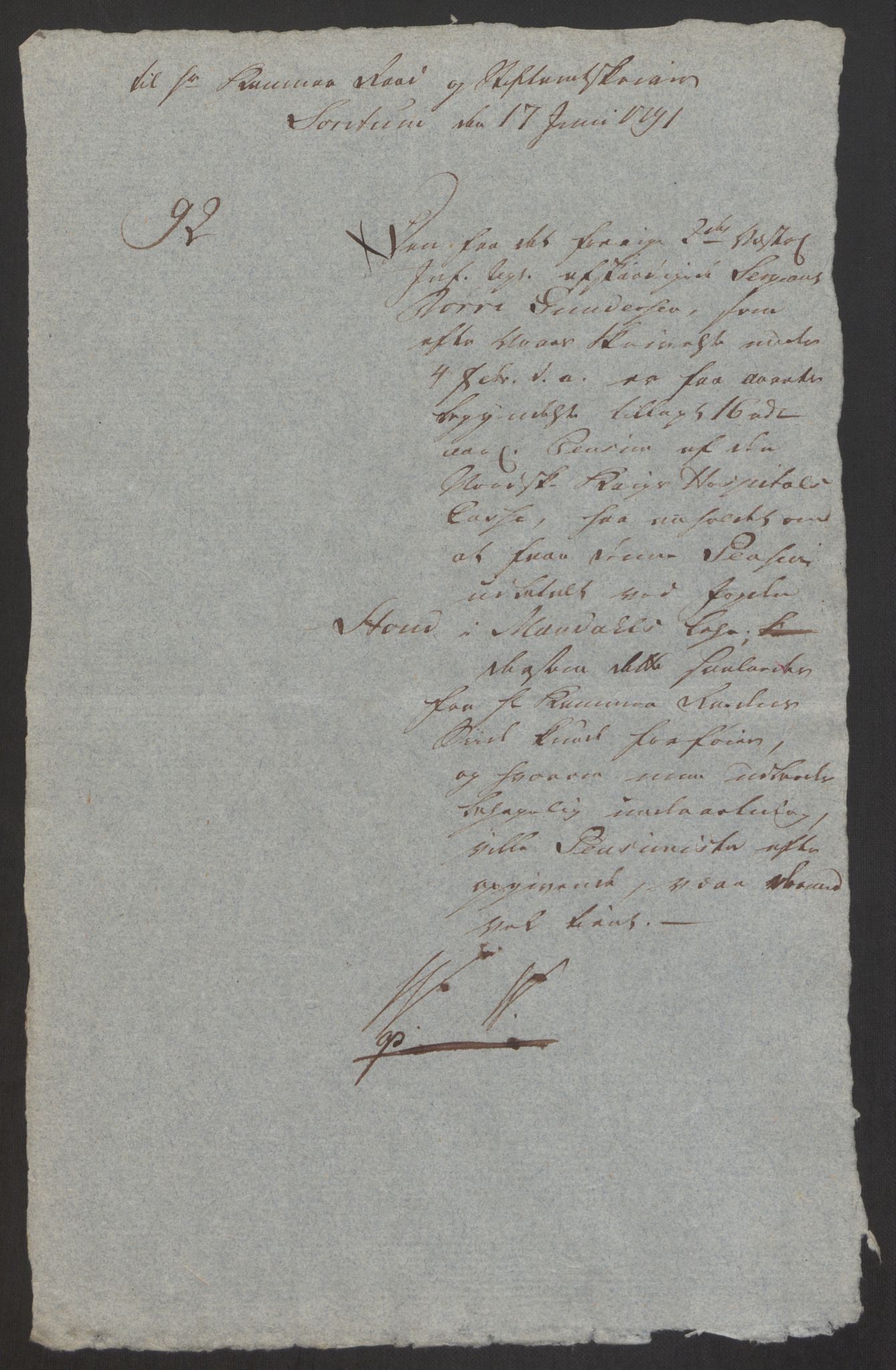 Forsvaret, Den norske kvesthuskasse/krigshospitalkasse, AV/RA-RAFA-1887/F/Fa/L0008: Konsepter, 1790-1793, s. 526