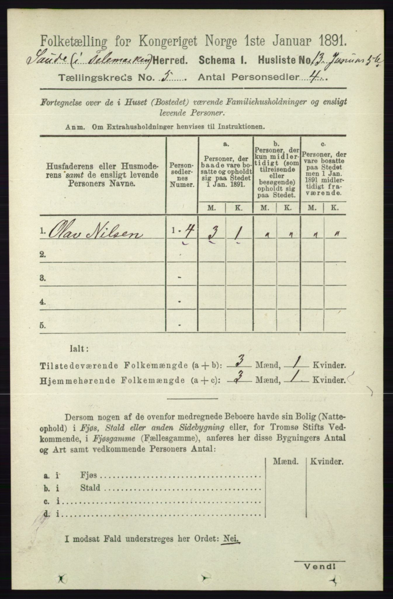 RA, Folketelling 1891 for 0822 Sauherad herred, 1891, s. 1388