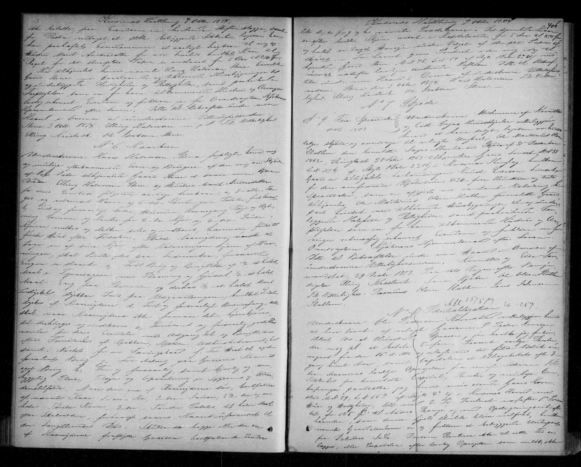 Nordmøre sorenskriveri, SAT/A-4132/1/2/2Ca/L0030: Pantebok nr. 20, 1872-1875, s. 406