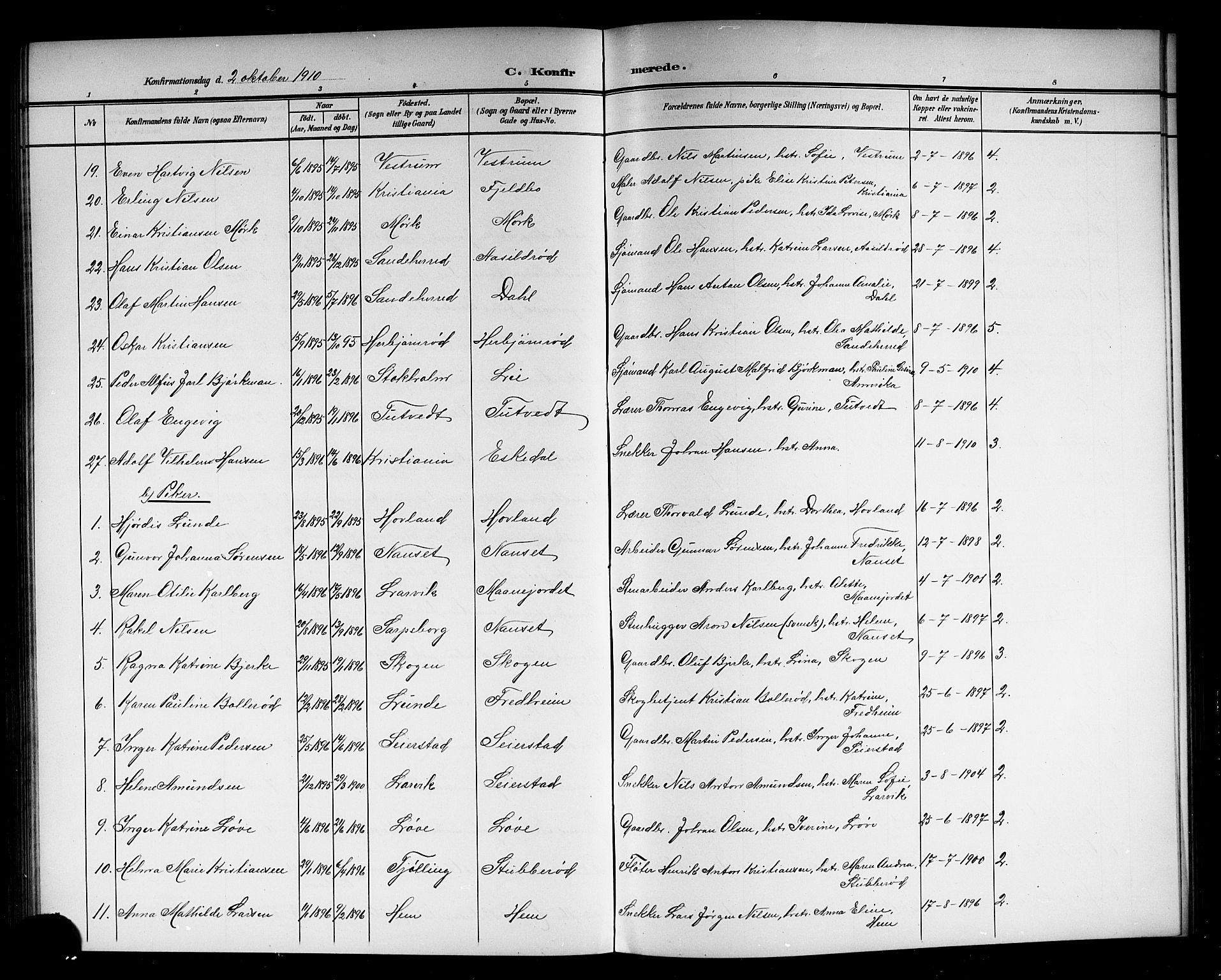 Hedrum kirkebøker, AV/SAKO-A-344/G/Ga/L0004: Klokkerbok nr. I 4, 1902-1915