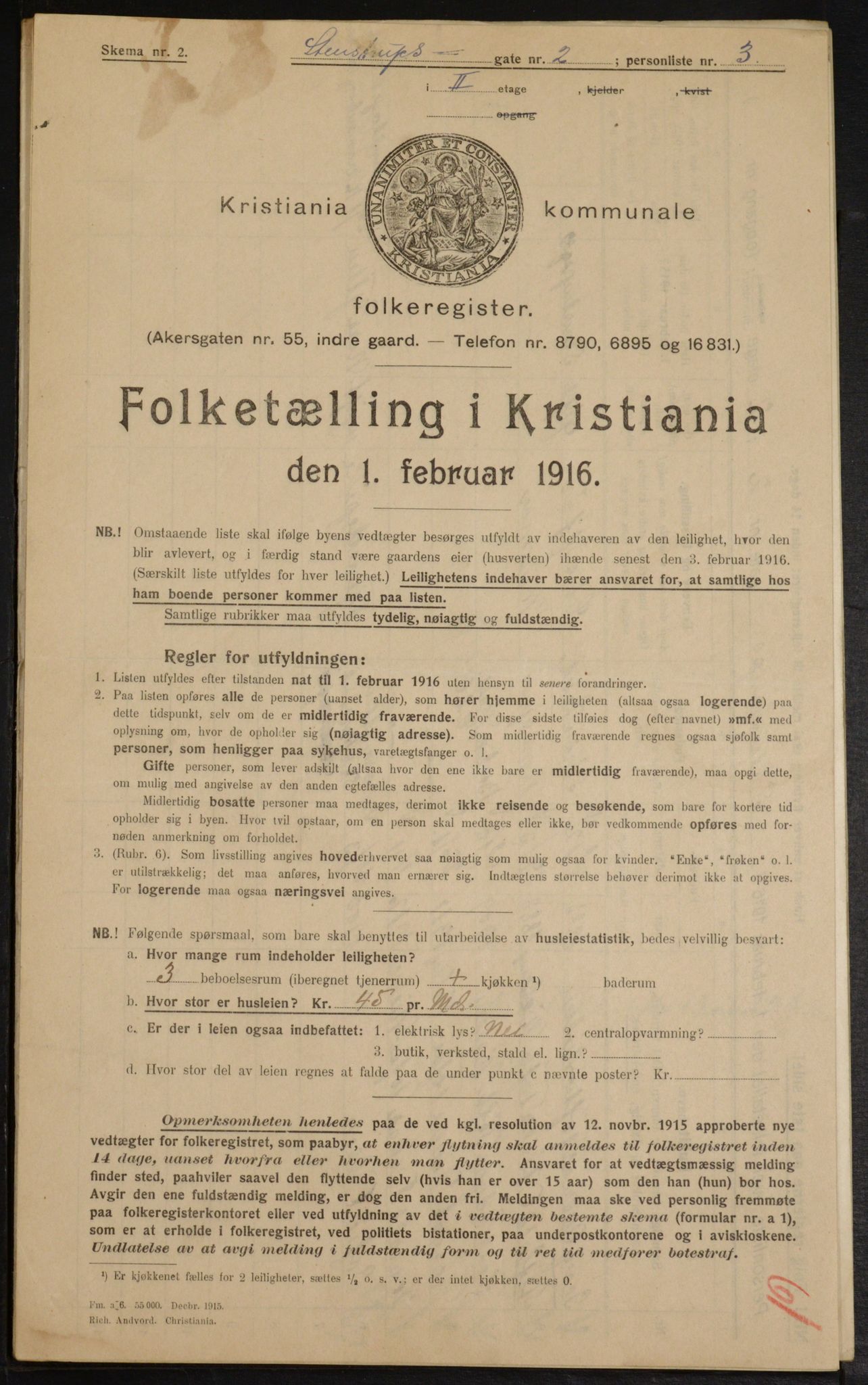 OBA, Kommunal folketelling 1.2.1916 for Kristiania, 1916, s. 103525