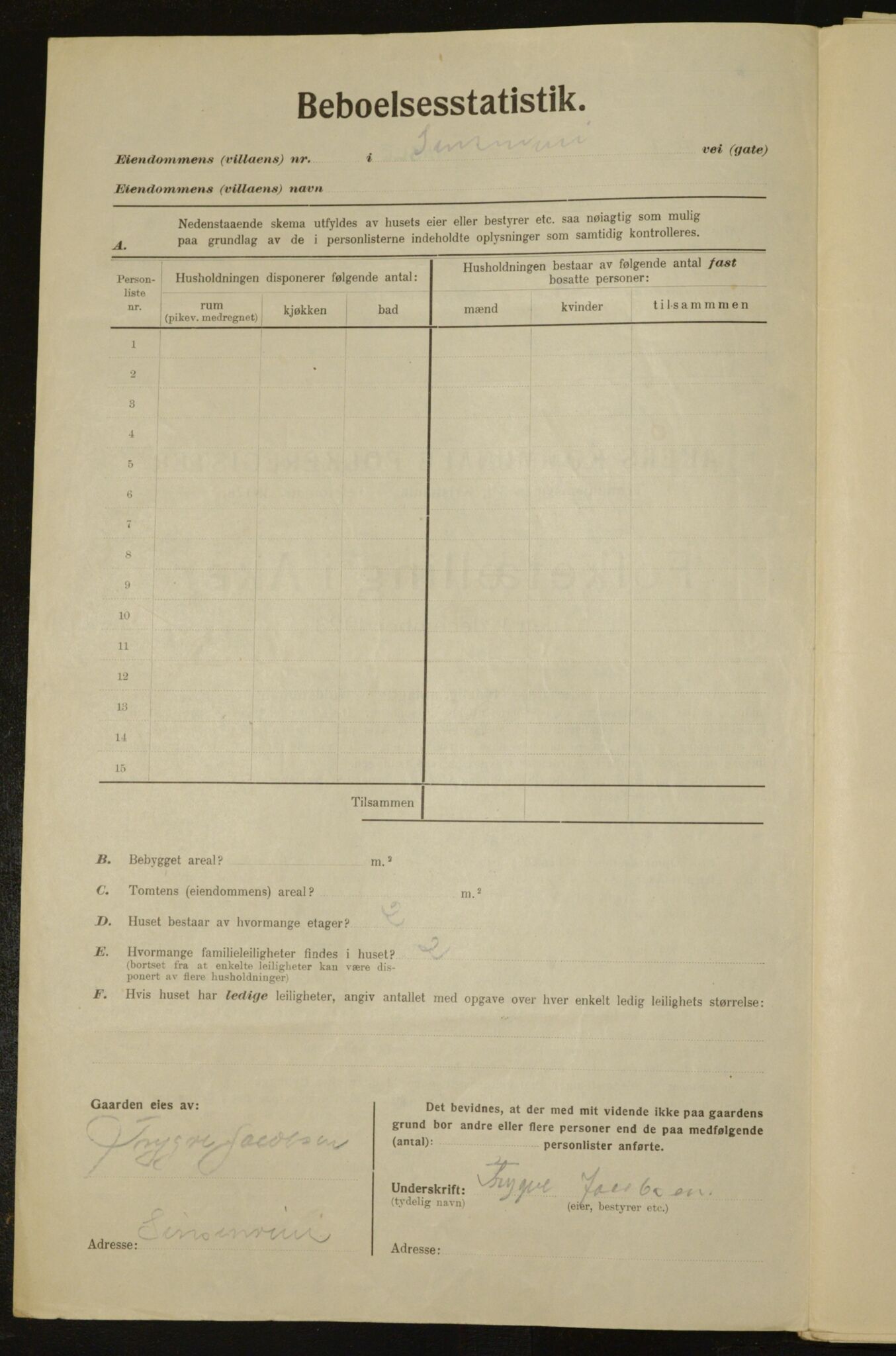 , Kommunal folketelling 1.12.1923 for Aker, 1923, s. 34909