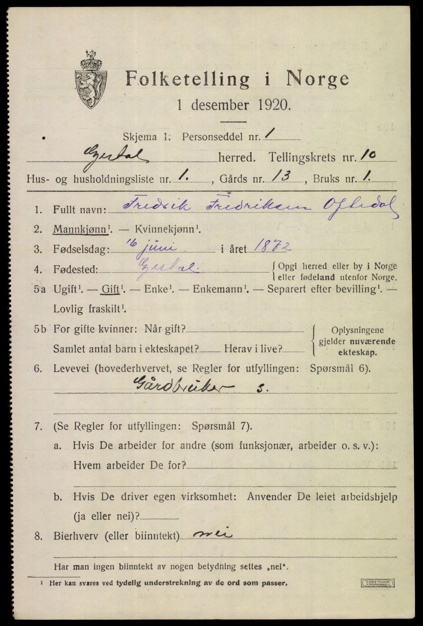 SAST, Folketelling 1920 for 1122 Gjesdal herred, 1920, s. 4570