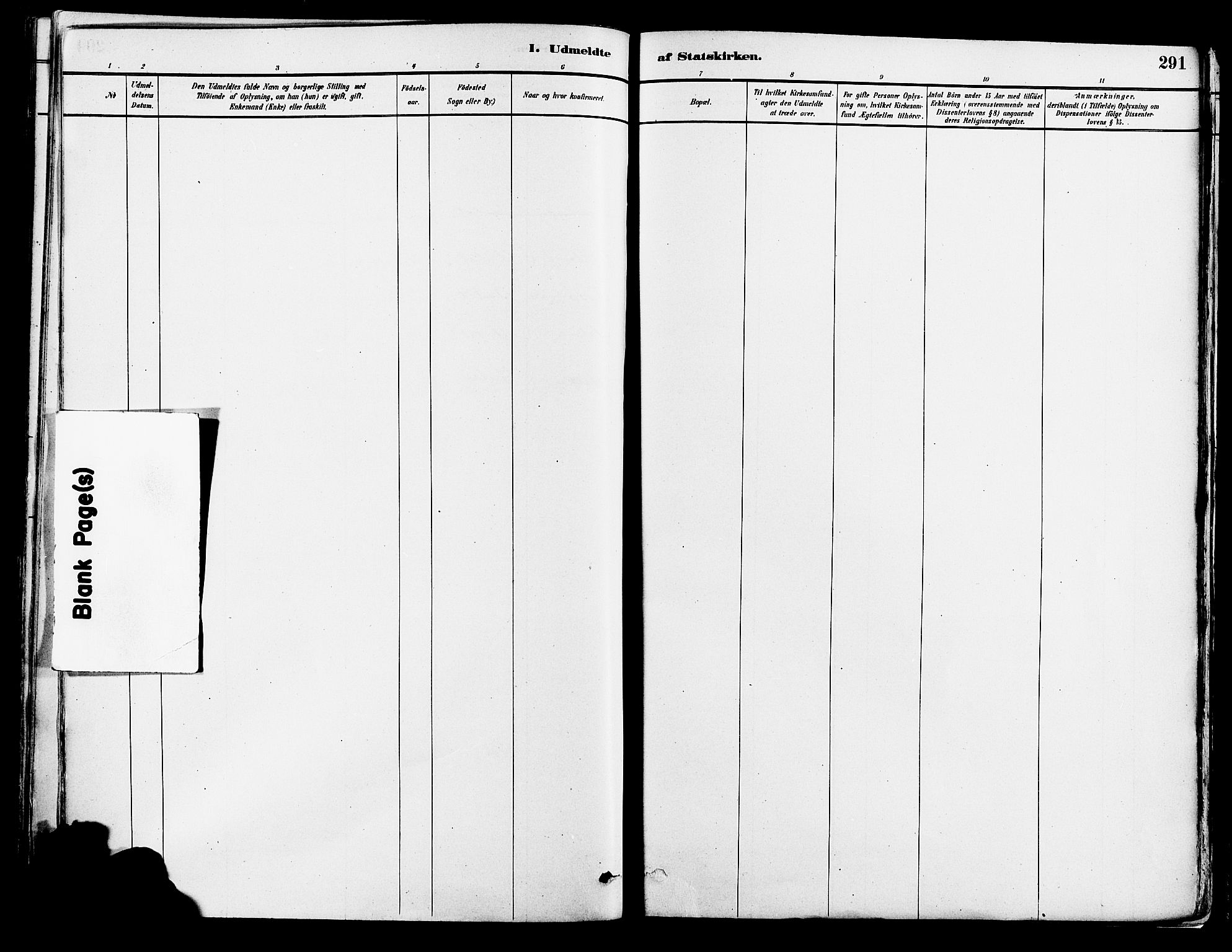Suldal sokneprestkontor, AV/SAST-A-101845/01/IV/L0011: Ministerialbok nr. A 11, 1878-1900, s. 291