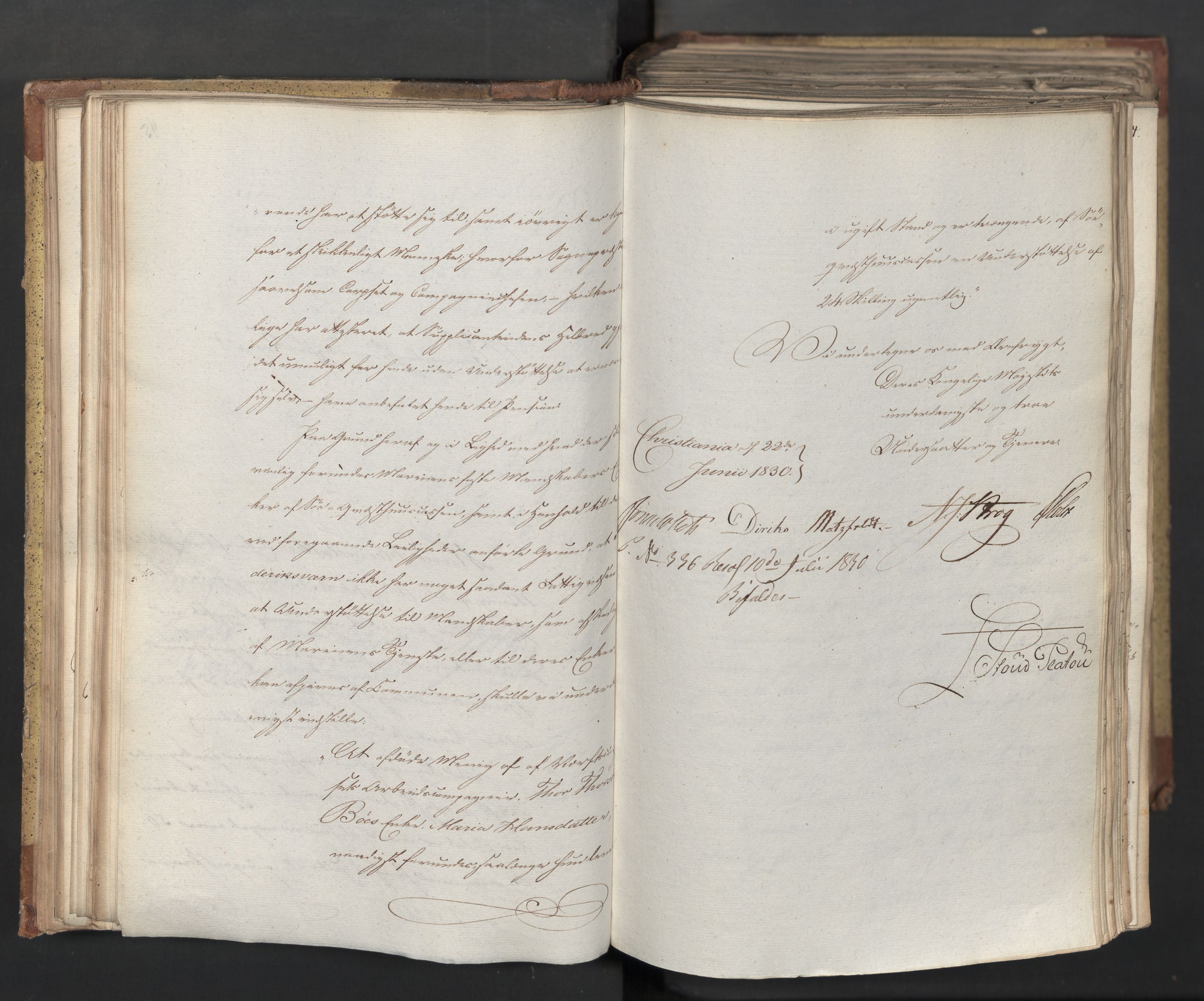 Statsrådsavdelingen i Stockholm, AV/RA-S-1003/D/Da/L0066: Regjeringsinnstillinger nr. 240-449, 1830, s. 95