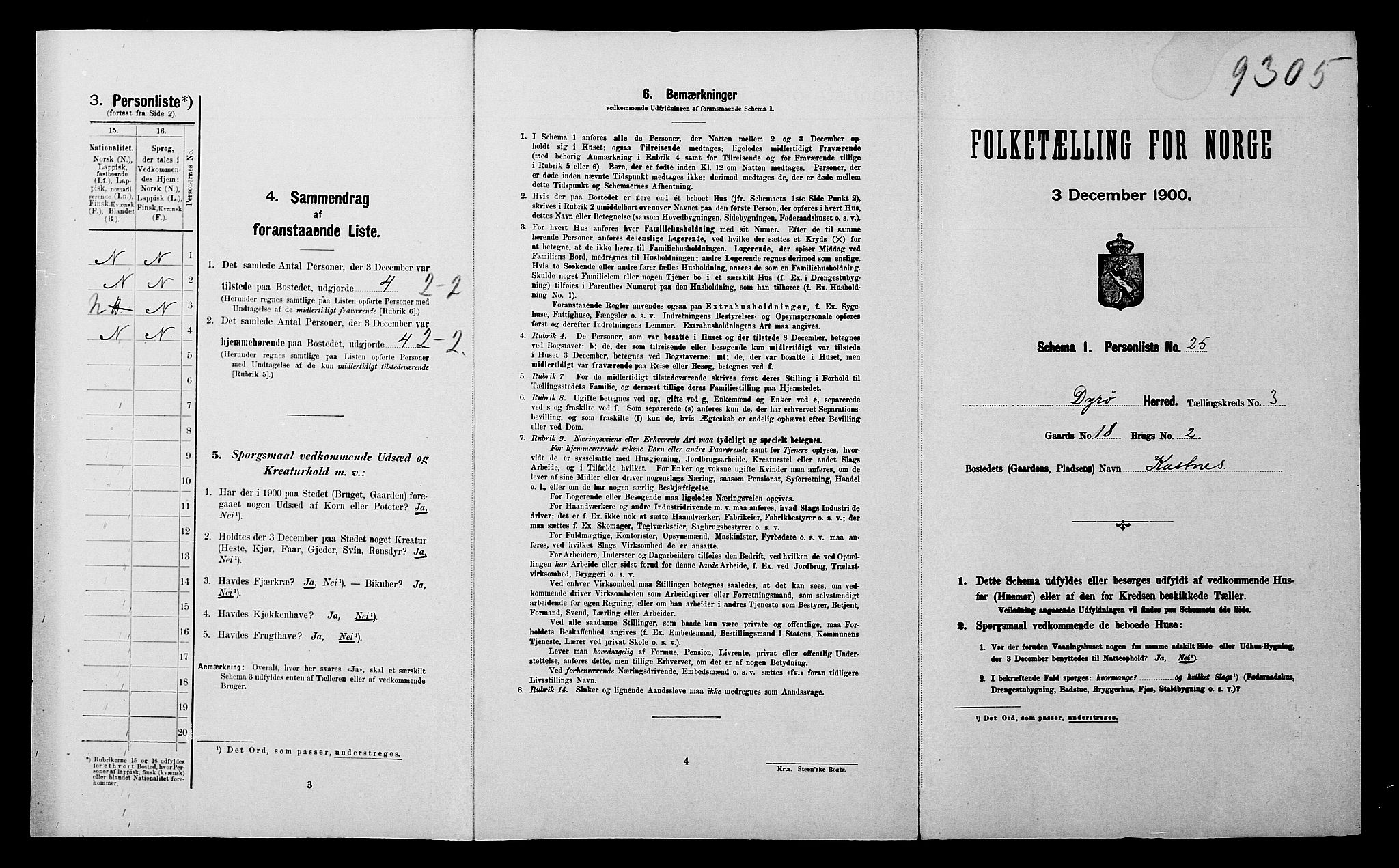 SATØ, Folketelling 1900 for 1926 Dyrøy herred, 1900, s. 278