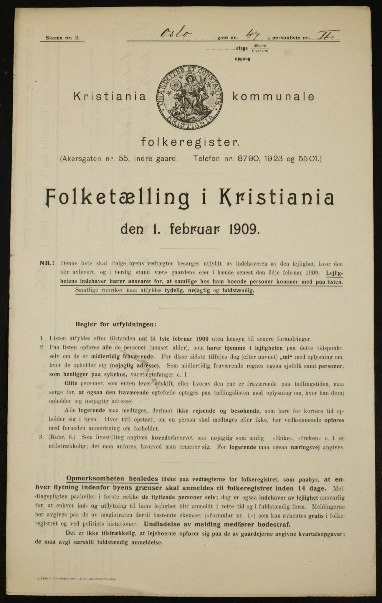 OBA, Kommunal folketelling 1.2.1909 for Kristiania kjøpstad, 1909, s. 70028