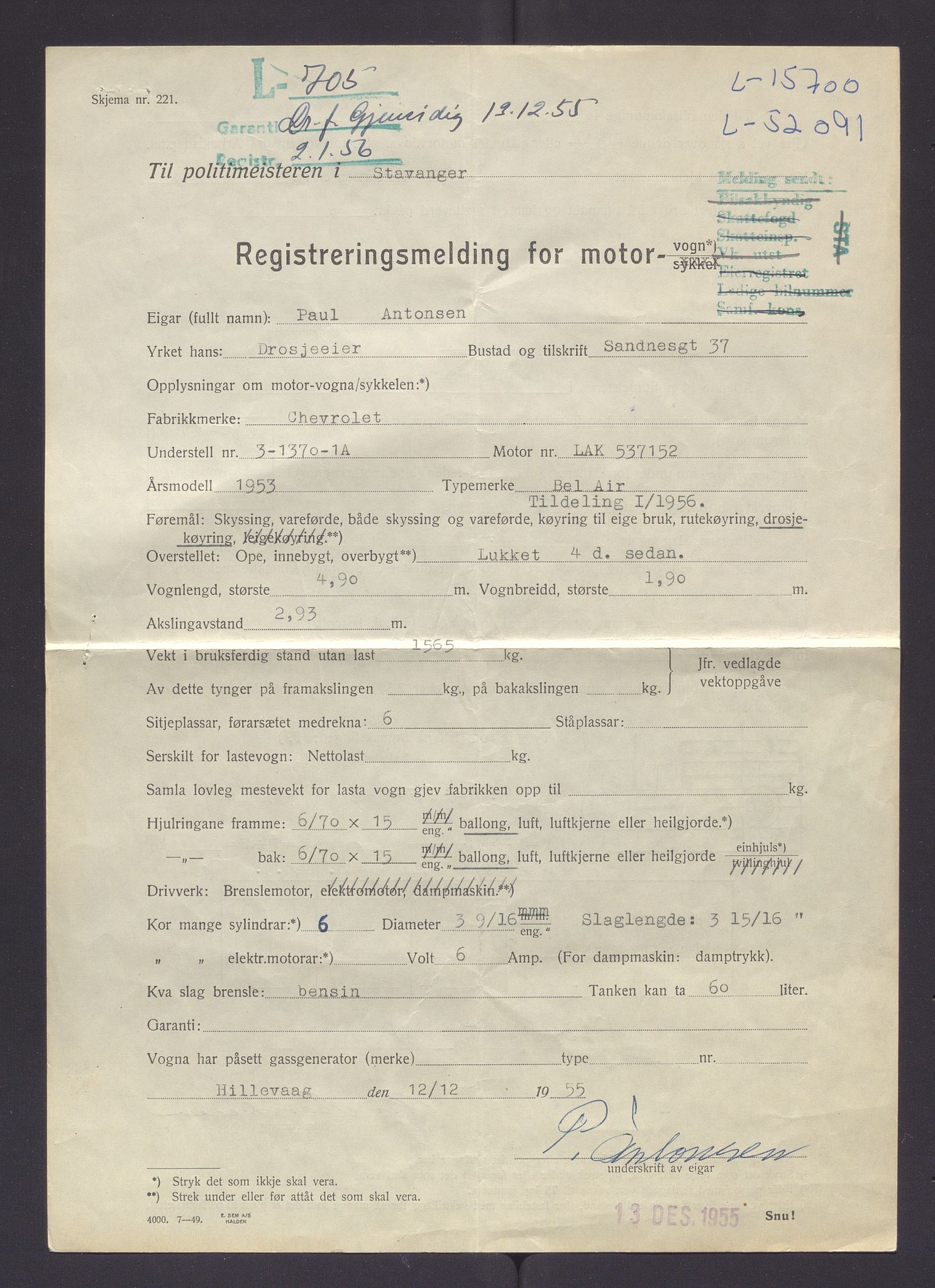 Stavanger trafikkstasjon, AV/SAST-A-101942/0/F/L0003: L-700 - L-999, 1930-1971, s. 49
