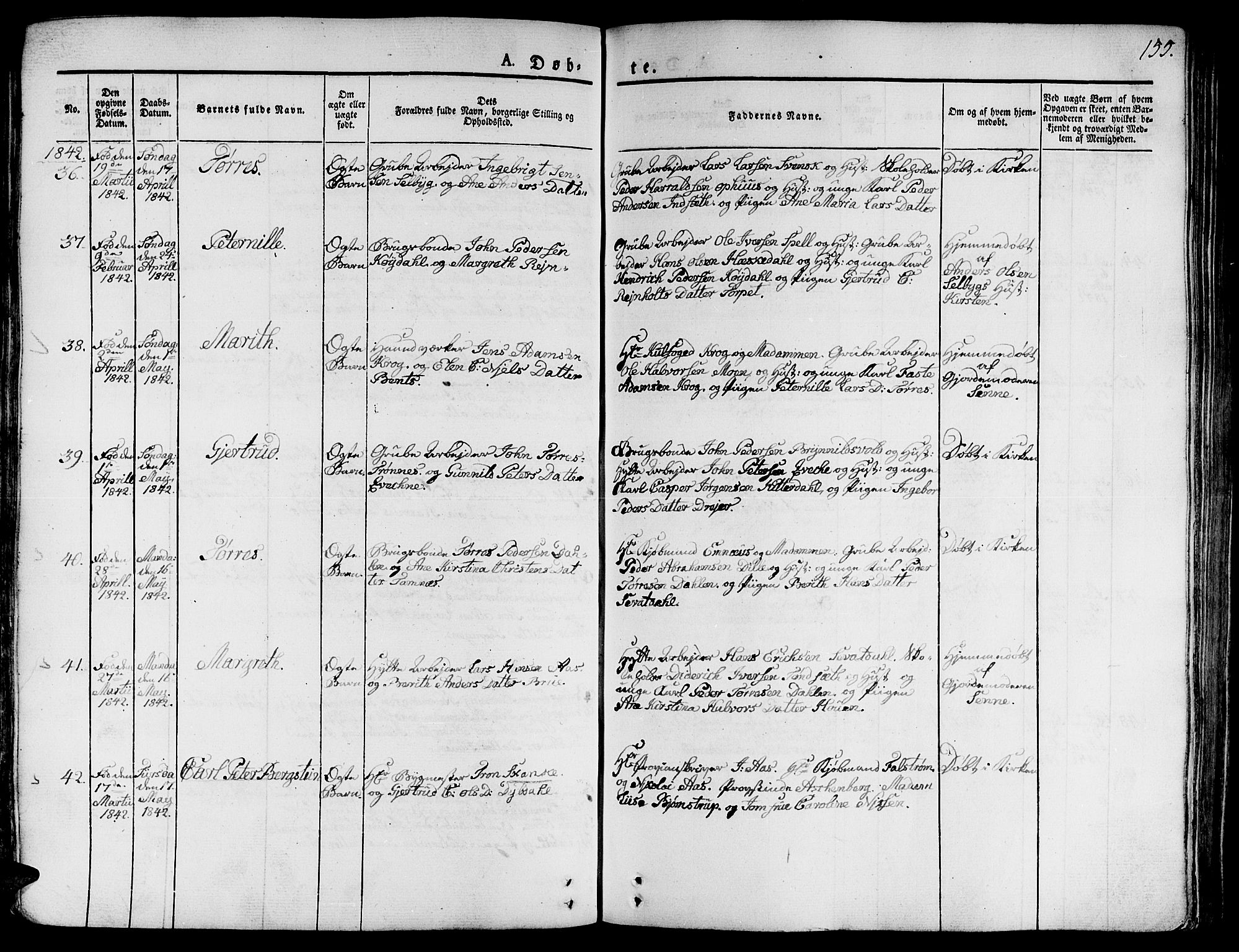 Ministerialprotokoller, klokkerbøker og fødselsregistre - Sør-Trøndelag, SAT/A-1456/681/L0930: Ministerialbok nr. 681A08, 1829-1844, s. 155