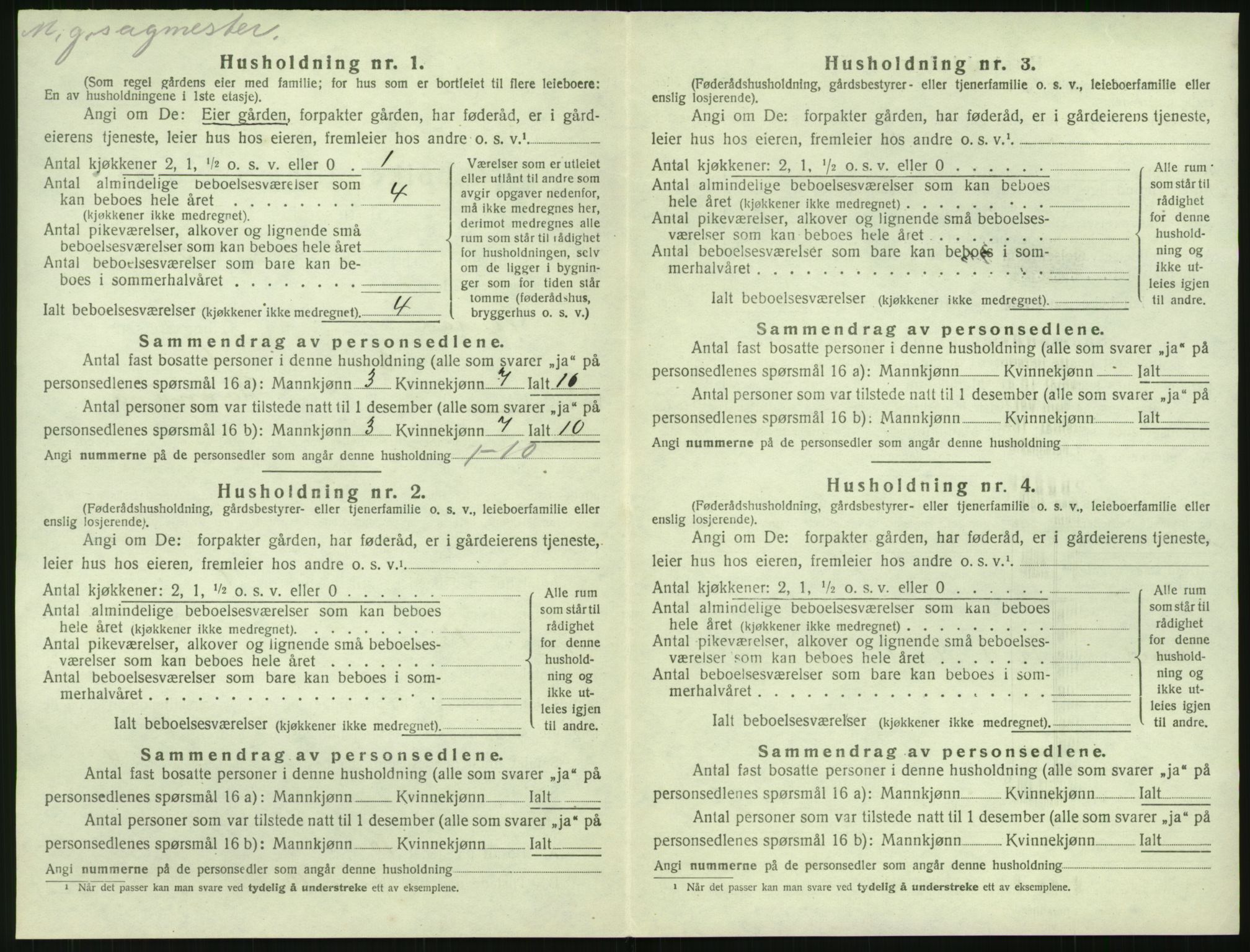 SAK, Folketelling 1920 for 0920 Øyestad herred, 1920, s. 129