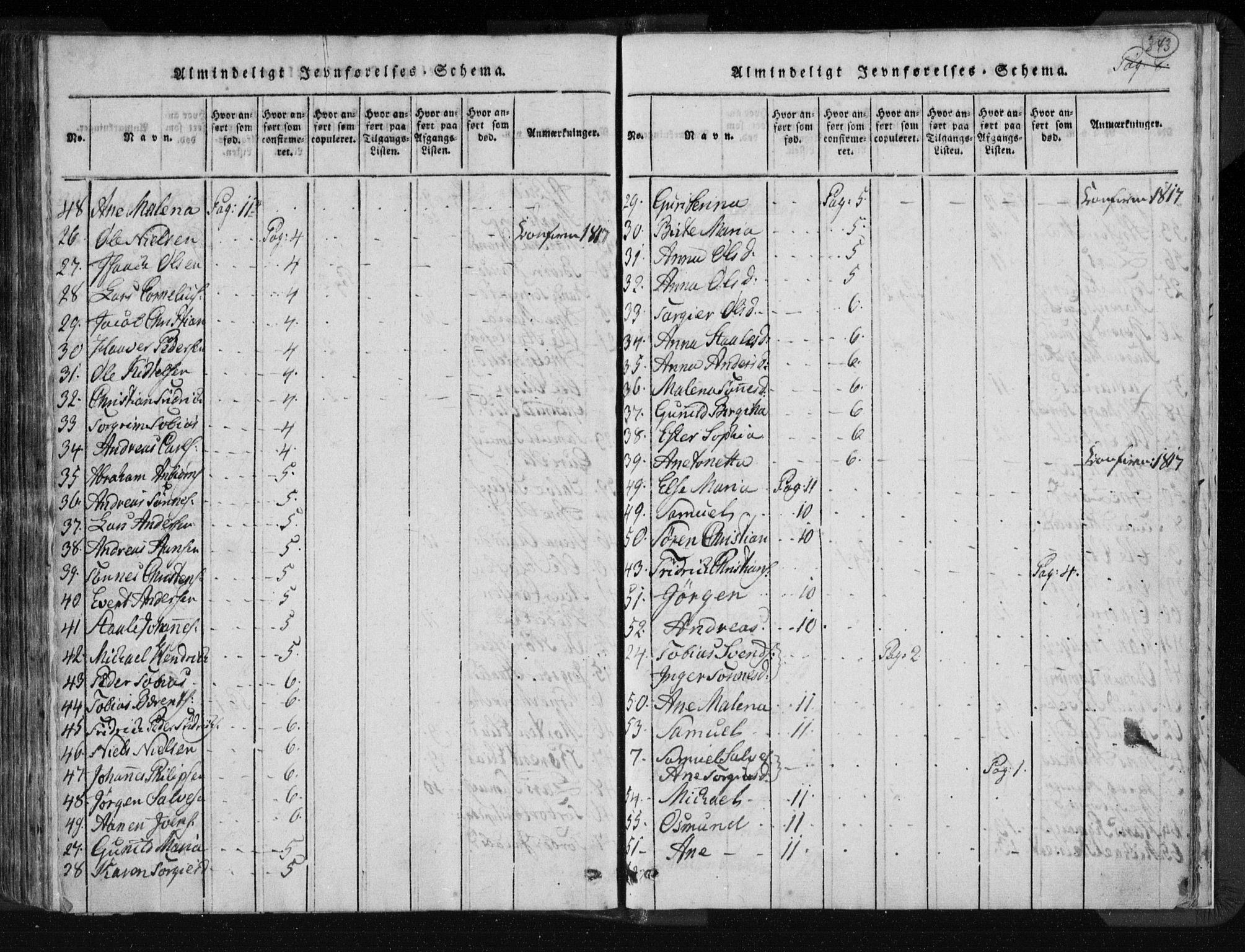 Kvinesdal sokneprestkontor, AV/SAK-1111-0026/F/Fa/Fab/L0003: Ministerialbok nr. A 3, 1815-1829, s. 343