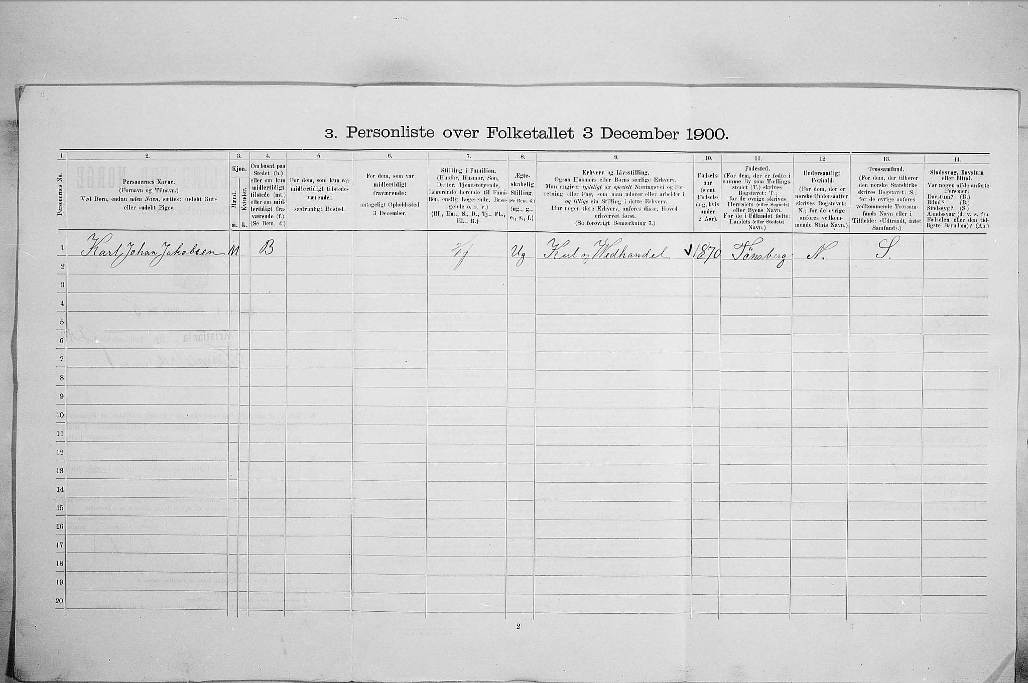 SAO, Folketelling 1900 for 0301 Kristiania kjøpstad, 1900, s. 62454