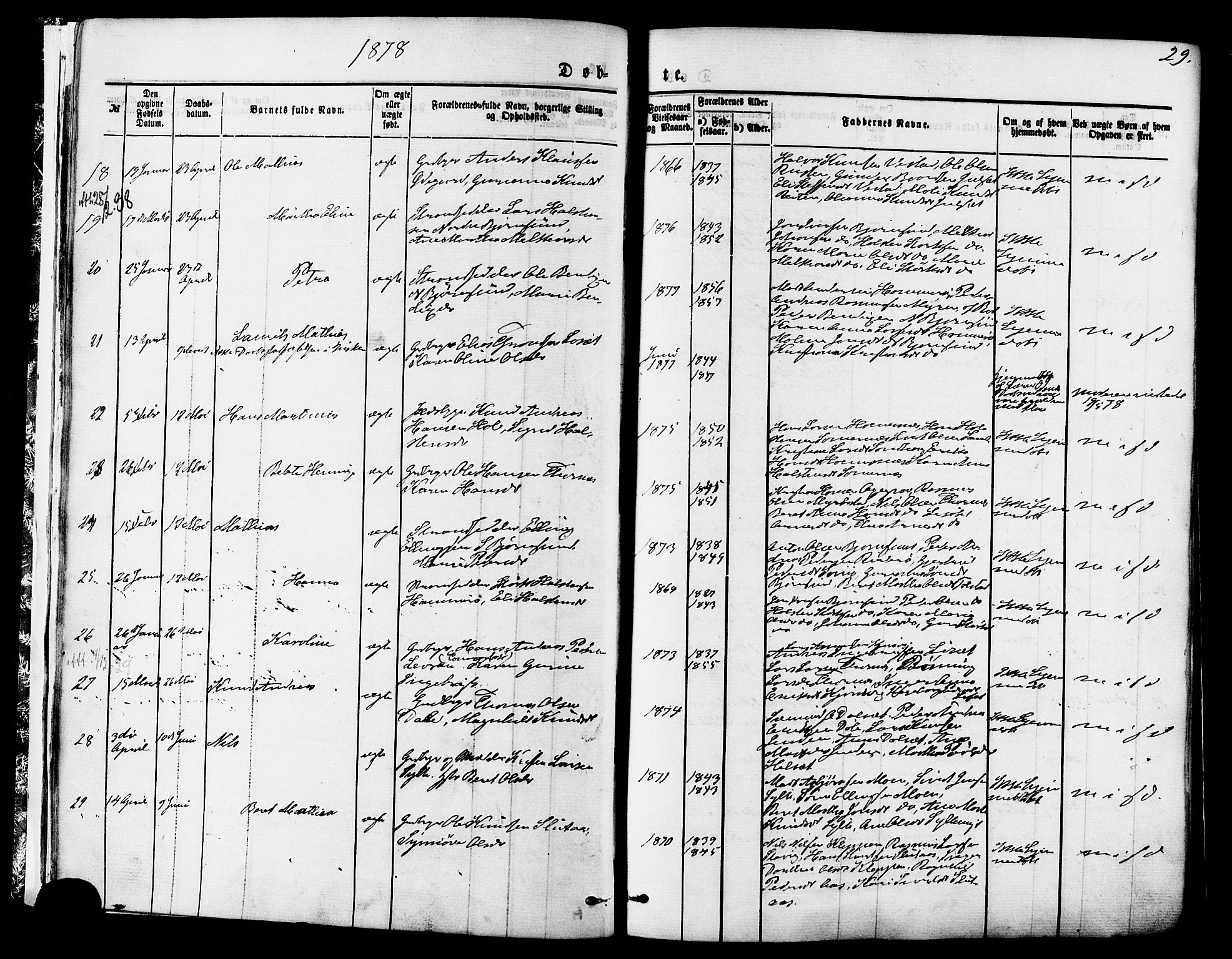 Ministerialprotokoller, klokkerbøker og fødselsregistre - Møre og Romsdal, AV/SAT-A-1454/565/L0749: Ministerialbok nr. 565A03, 1871-1886, s. 29