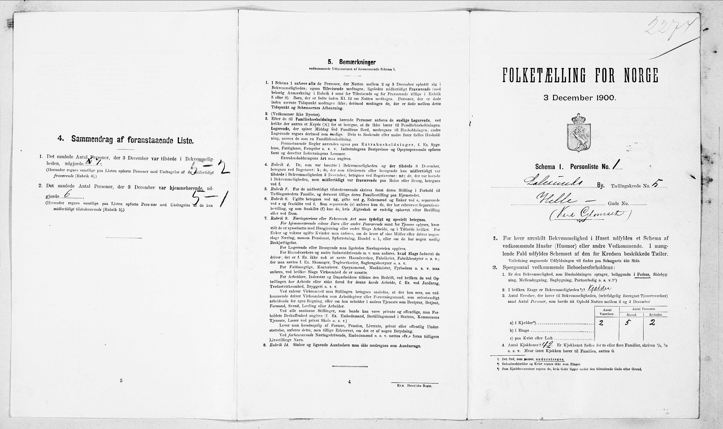 SAT, Folketelling 1900 for 1501 Ålesund kjøpstad, 1900, s. 1329