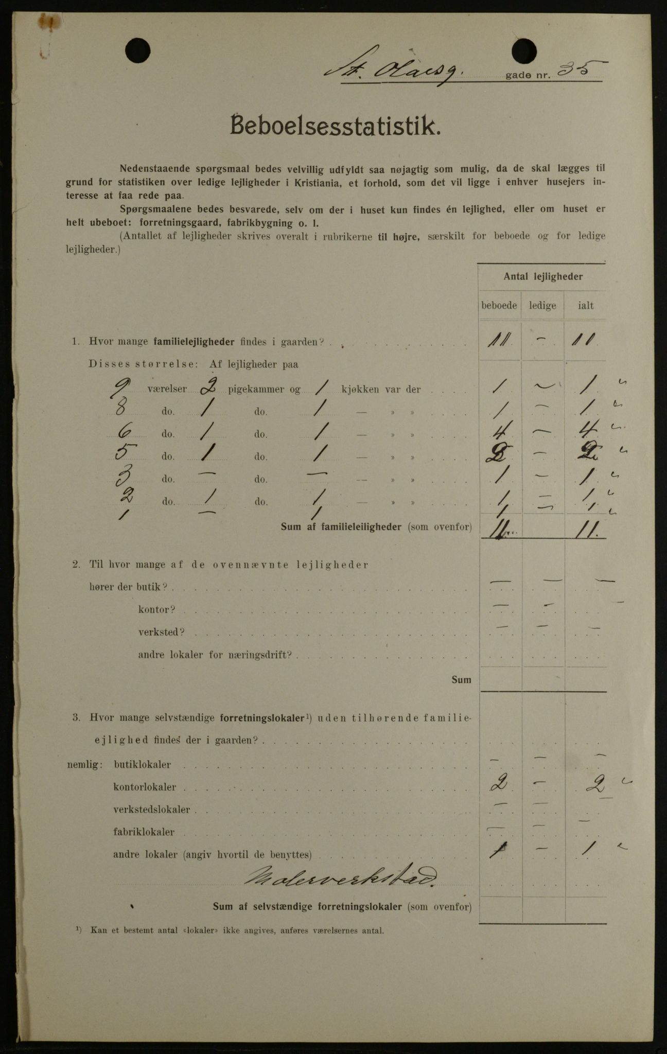 OBA, Kommunal folketelling 1.2.1908 for Kristiania kjøpstad, 1908, s. 79617