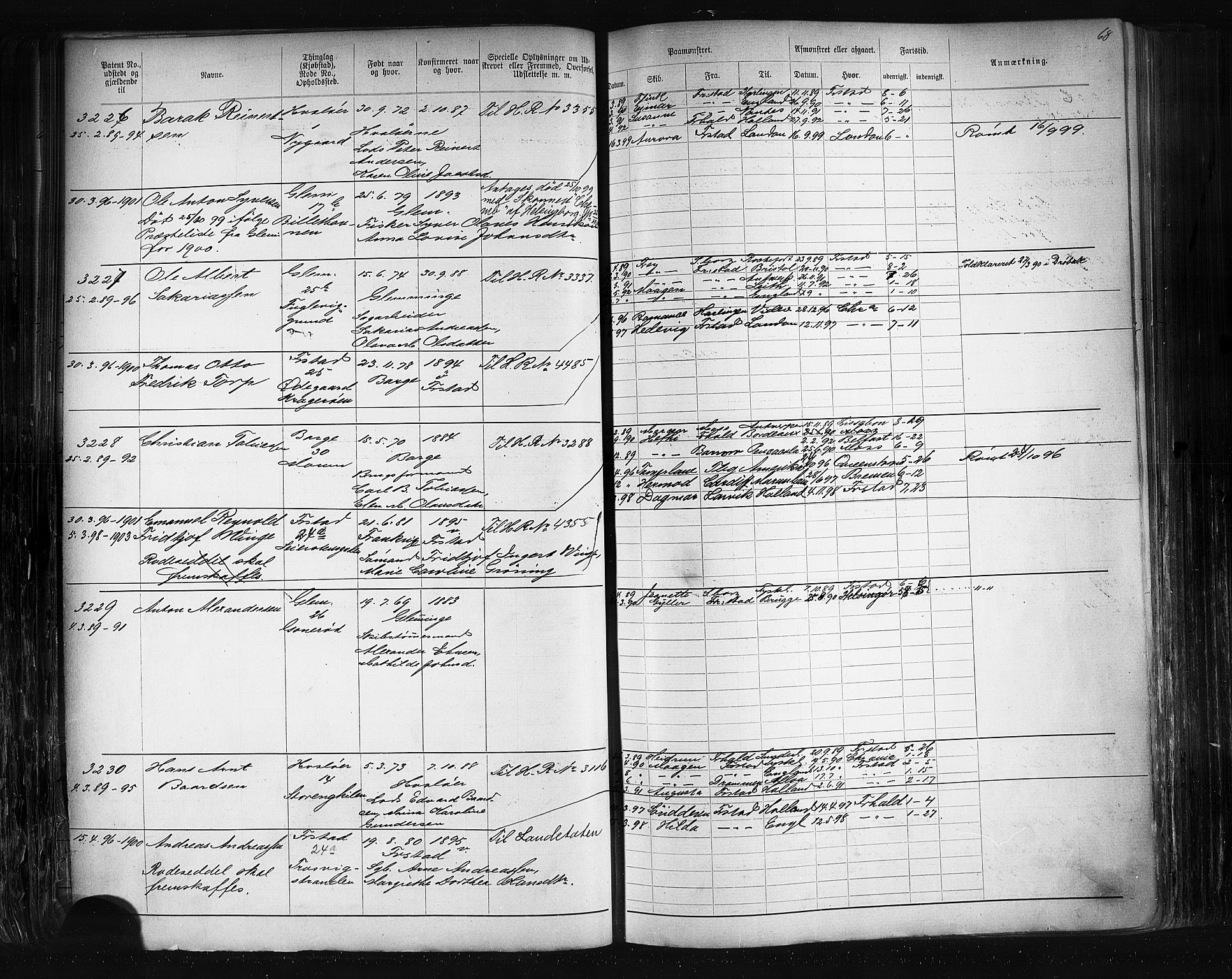 Fredrikstad mønstringskontor, AV/SAO-A-10569b/F/Fc/Fca/L0006: Annotasjonsrulle, 1889-1903, s. 71