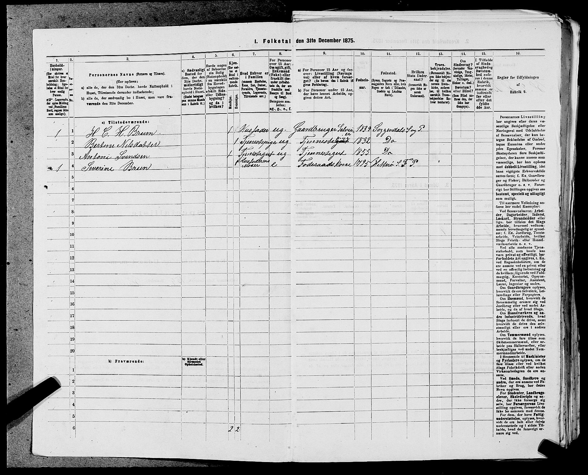 SAST, Folketelling 1875 for 1111L Sokndal prestegjeld, Sokndal landsokn, 1875, s. 428