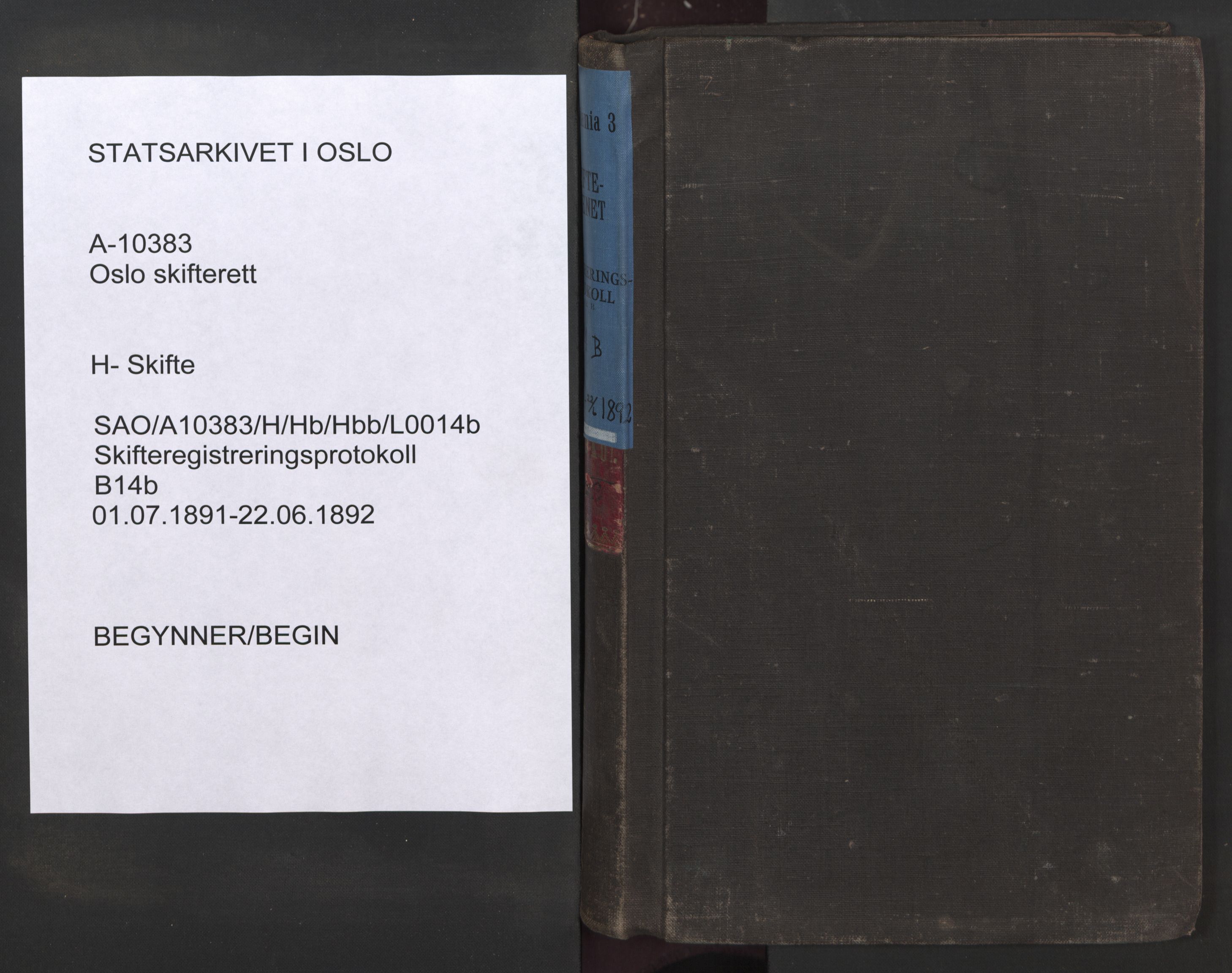 Oslo skifterett, SAO/A-10383/H/Hb/Hbb/L0014b: Skifteregistreringsprotokoll, 1891-1892