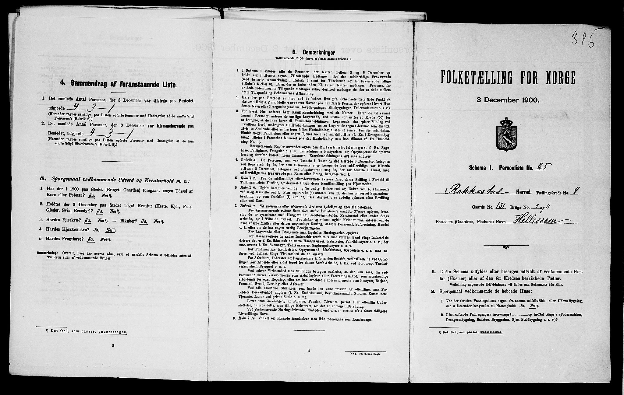SAO, Folketelling 1900 for 0128 Rakkestad herred, 1900
