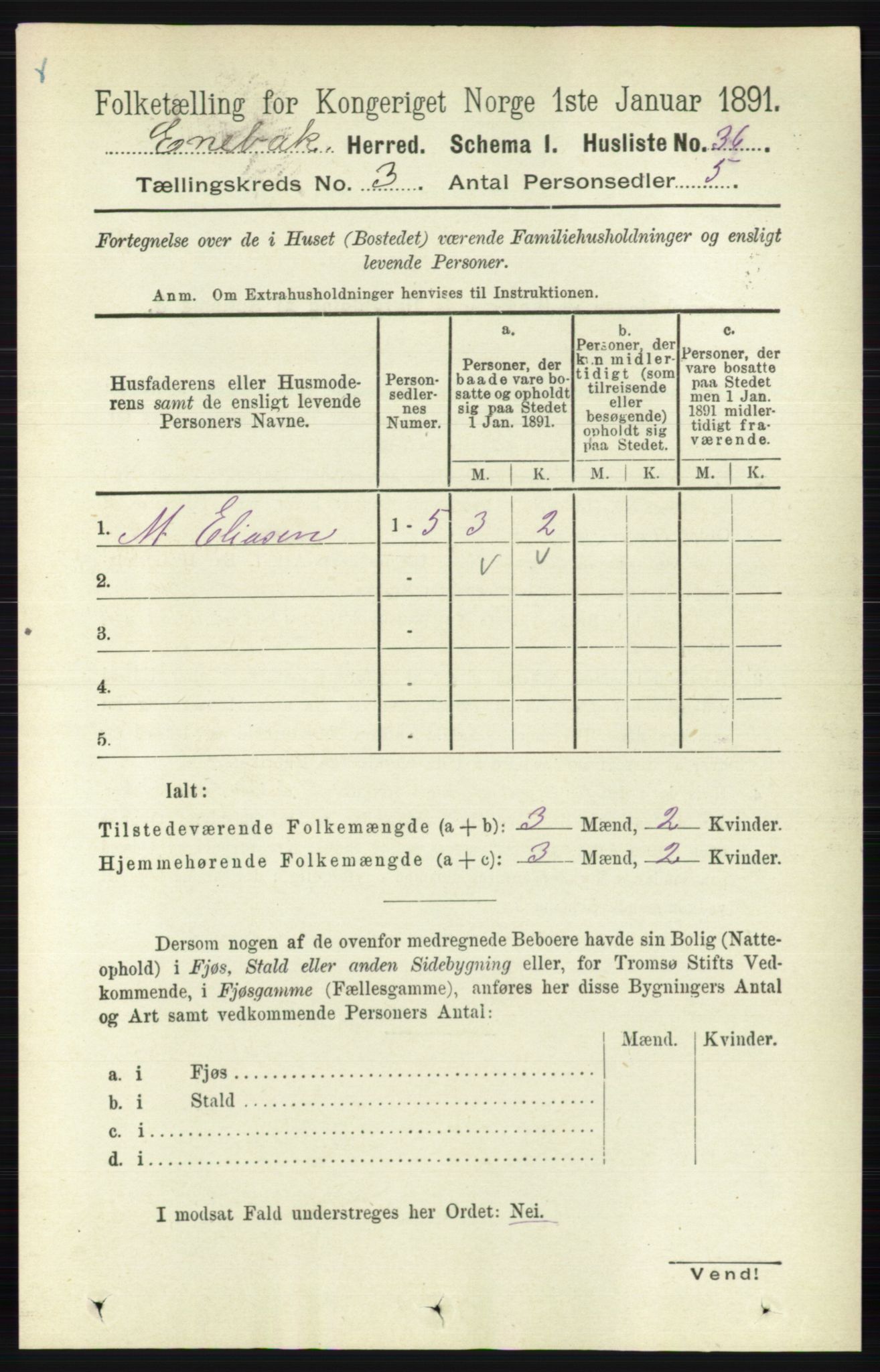 RA, Folketelling 1891 for 0229 Enebakk herred, 1891, s. 1107