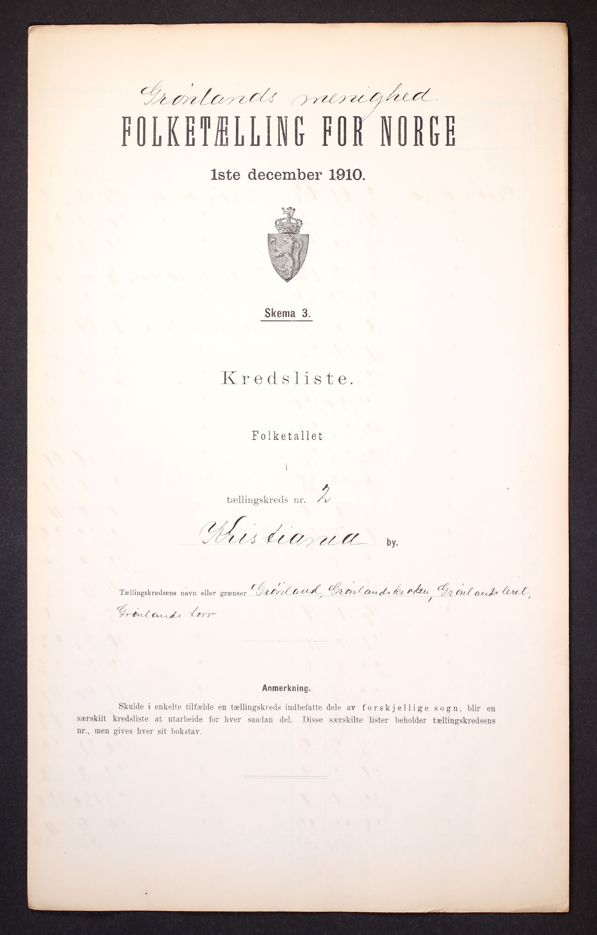 RA, Folketelling 1910 for 0301 Kristiania kjøpstad, 1910, s. 448