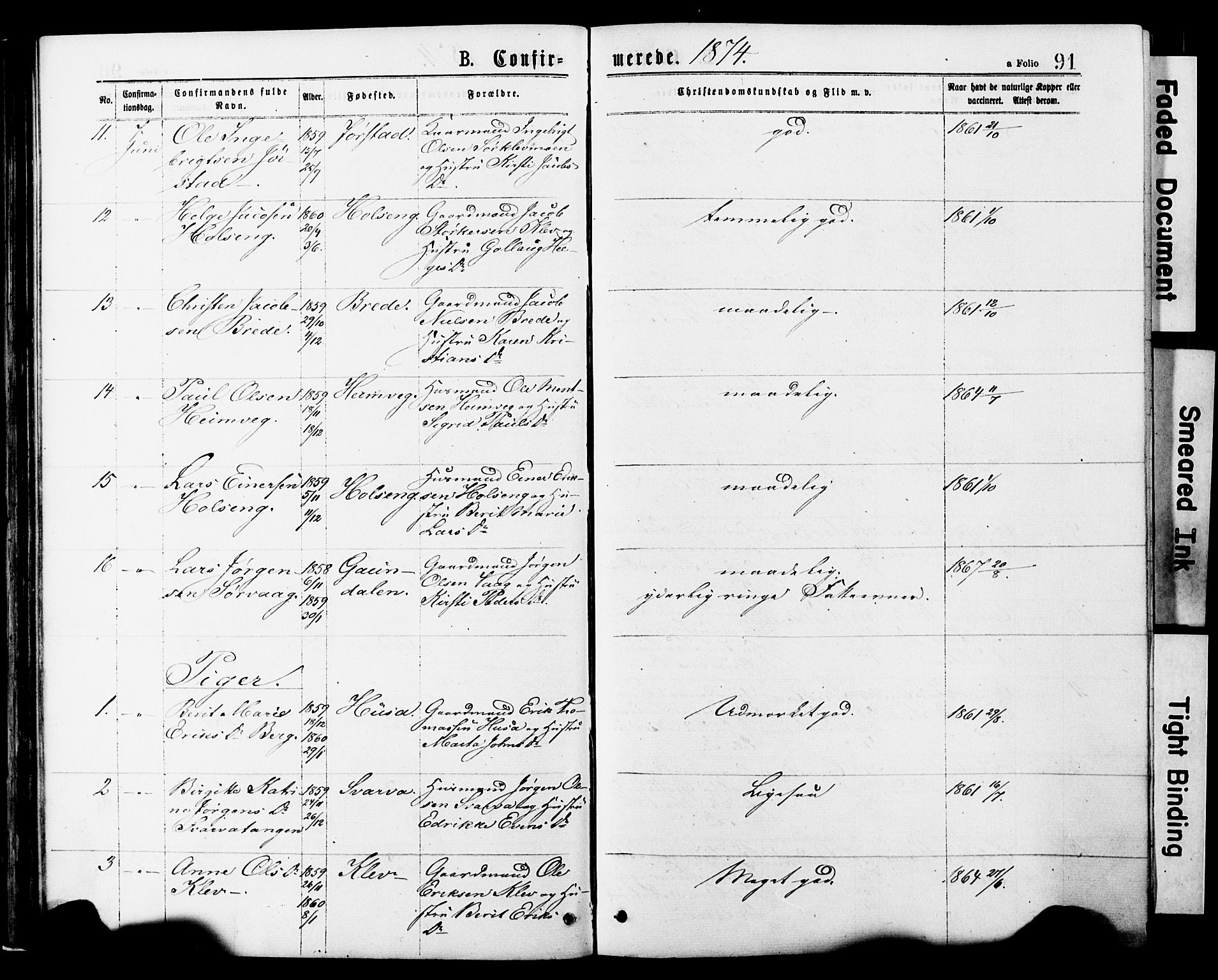 Ministerialprotokoller, klokkerbøker og fødselsregistre - Nord-Trøndelag, SAT/A-1458/749/L0473: Ministerialbok nr. 749A07, 1873-1887, s. 91