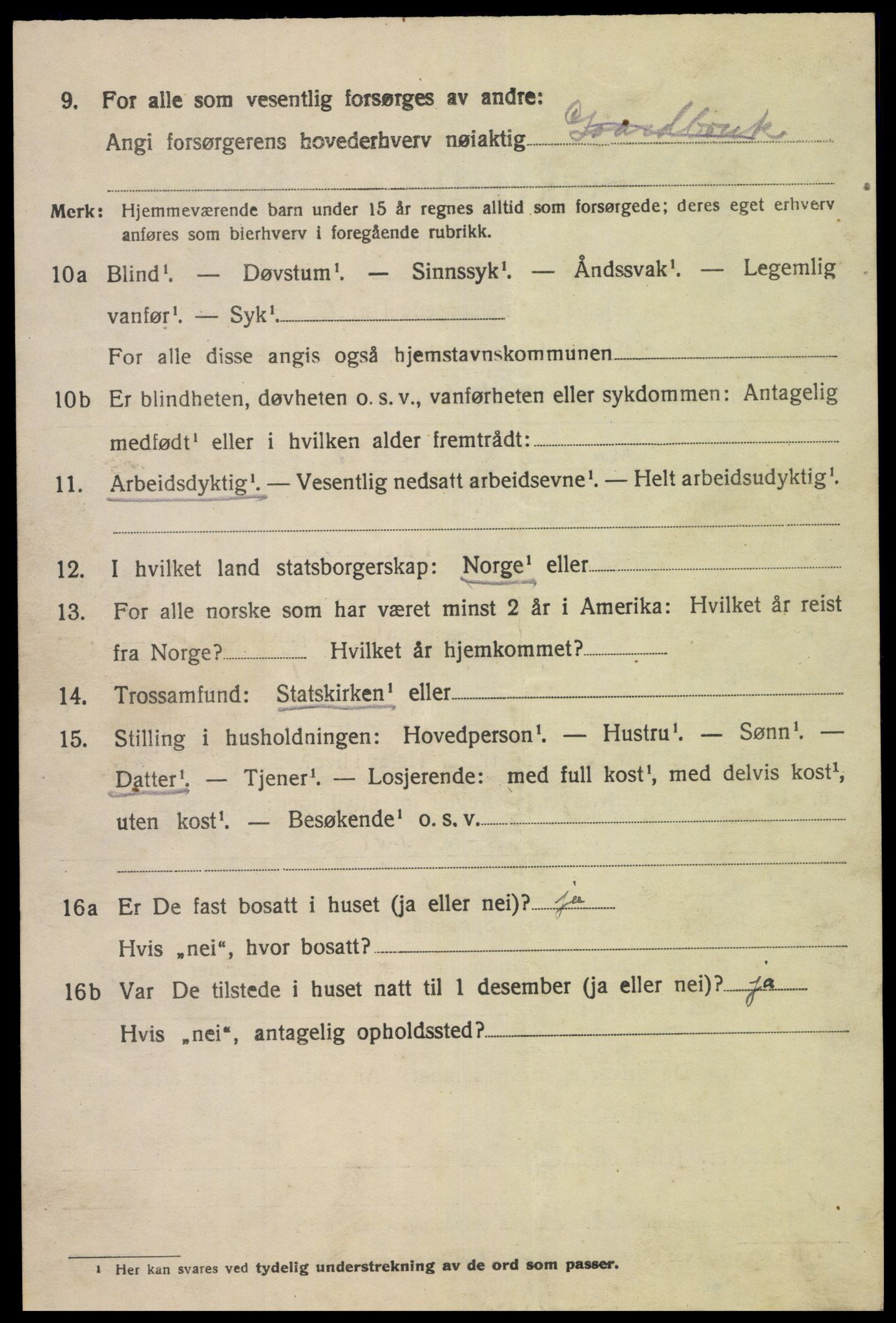SAK, Folketelling 1920 for 1036 Fjotland herred, 1920, s. 1523