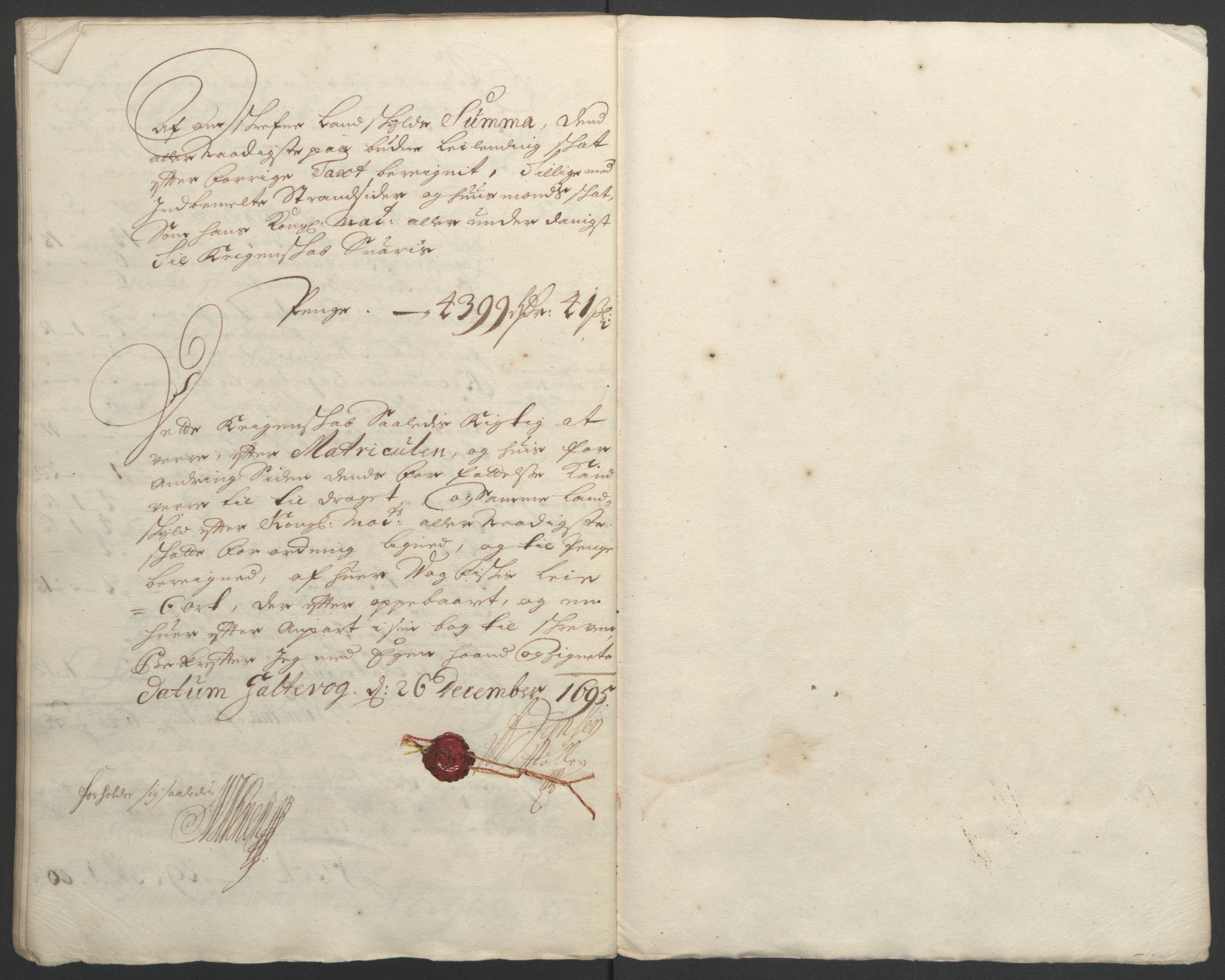 Rentekammeret inntil 1814, Reviderte regnskaper, Fogderegnskap, RA/EA-4092/R54/L3555: Fogderegnskap Sunnmøre, 1694-1695, s. 207