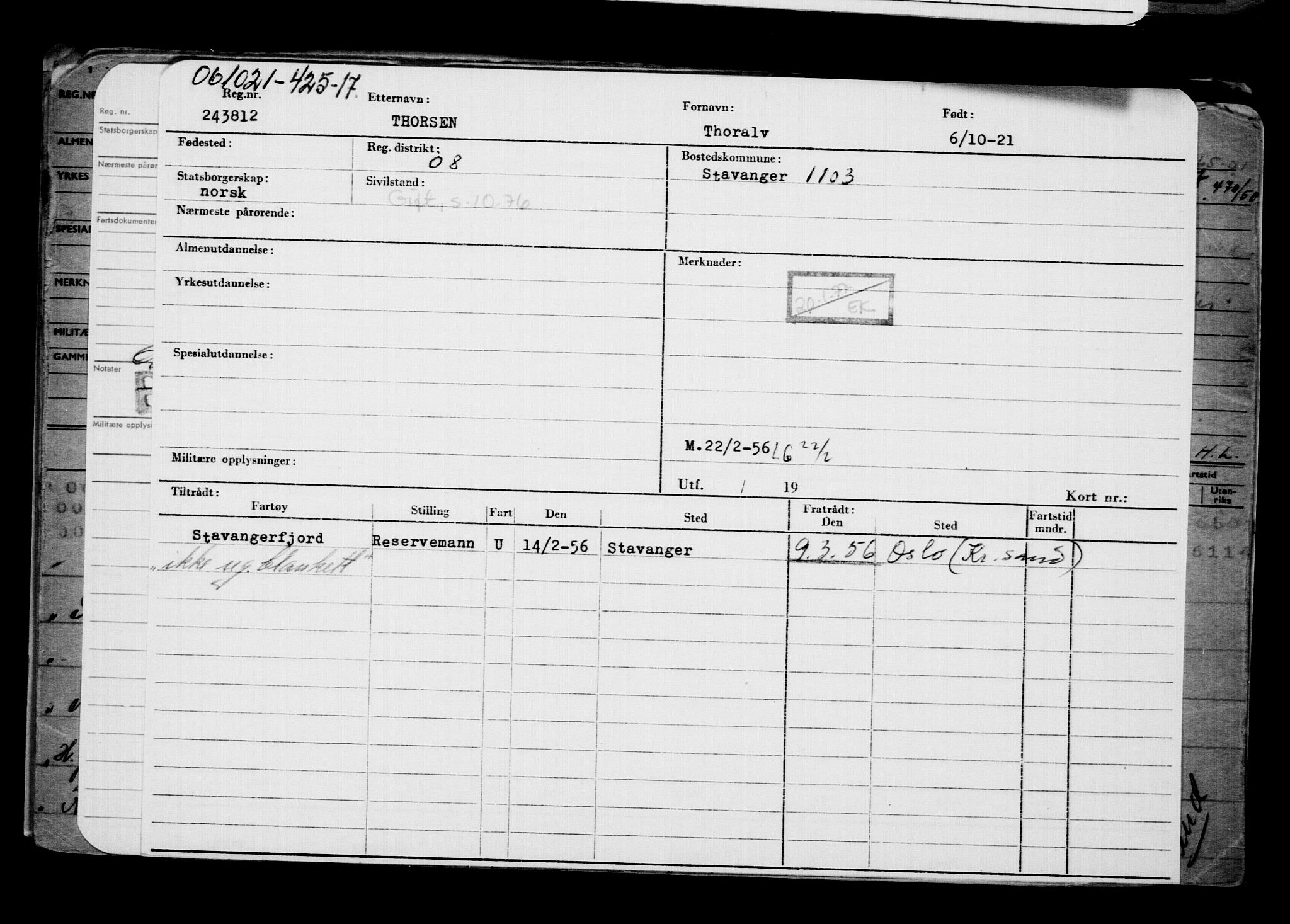 Direktoratet for sjømenn, AV/RA-S-3545/G/Gb/L0198: Hovedkort, 1921, s. 541