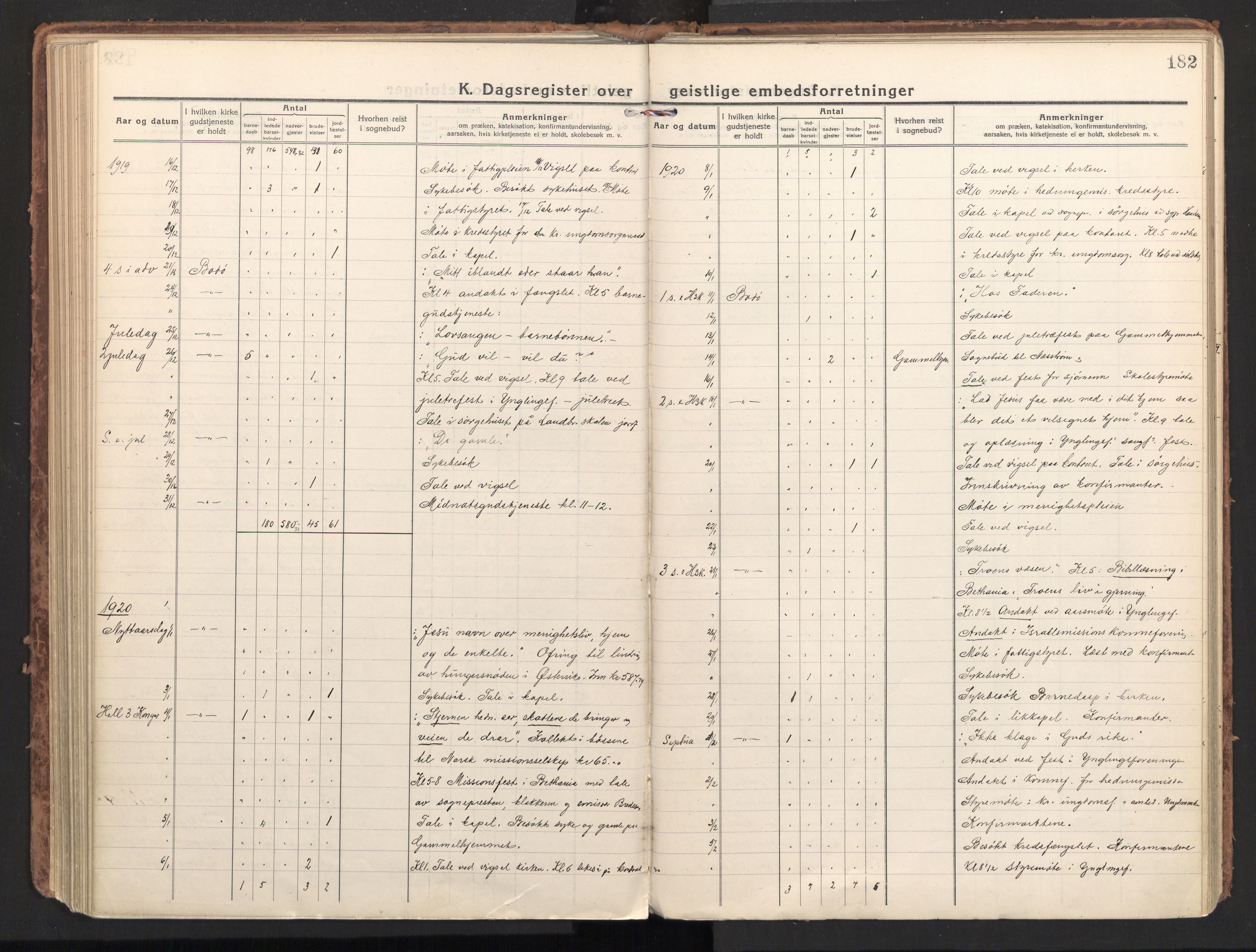 Ministerialprotokoller, klokkerbøker og fødselsregistre - Nordland, AV/SAT-A-1459/801/L0018: Ministerialbok nr. 801A18, 1916-1930, s. 182