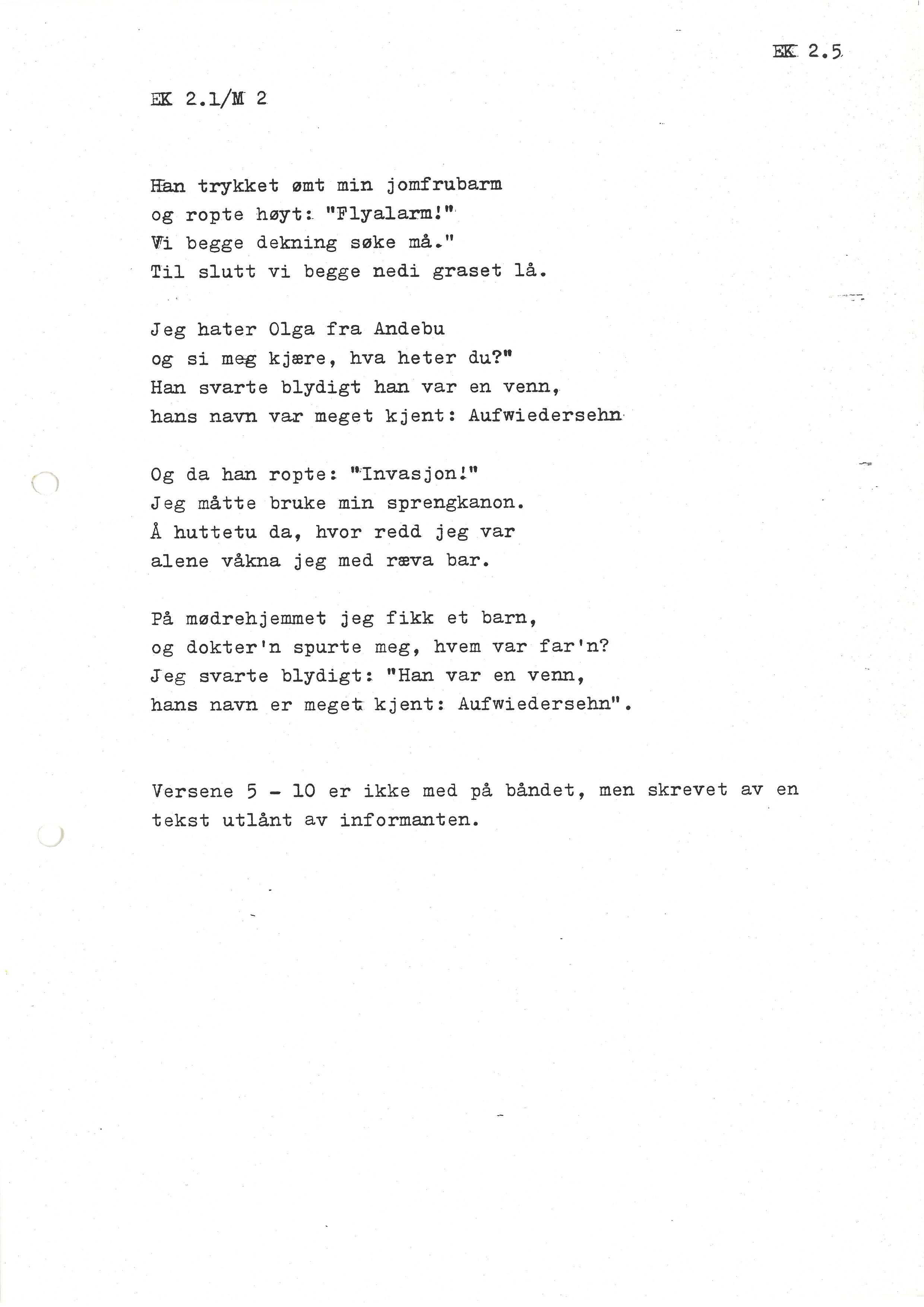 Sa 16 - Folkemusikk fra Vestfold, Gjerdesamlingen, VEMU/A-1868/I/L0001: Informantregister med intervjunedtegnelser, 1979-1986