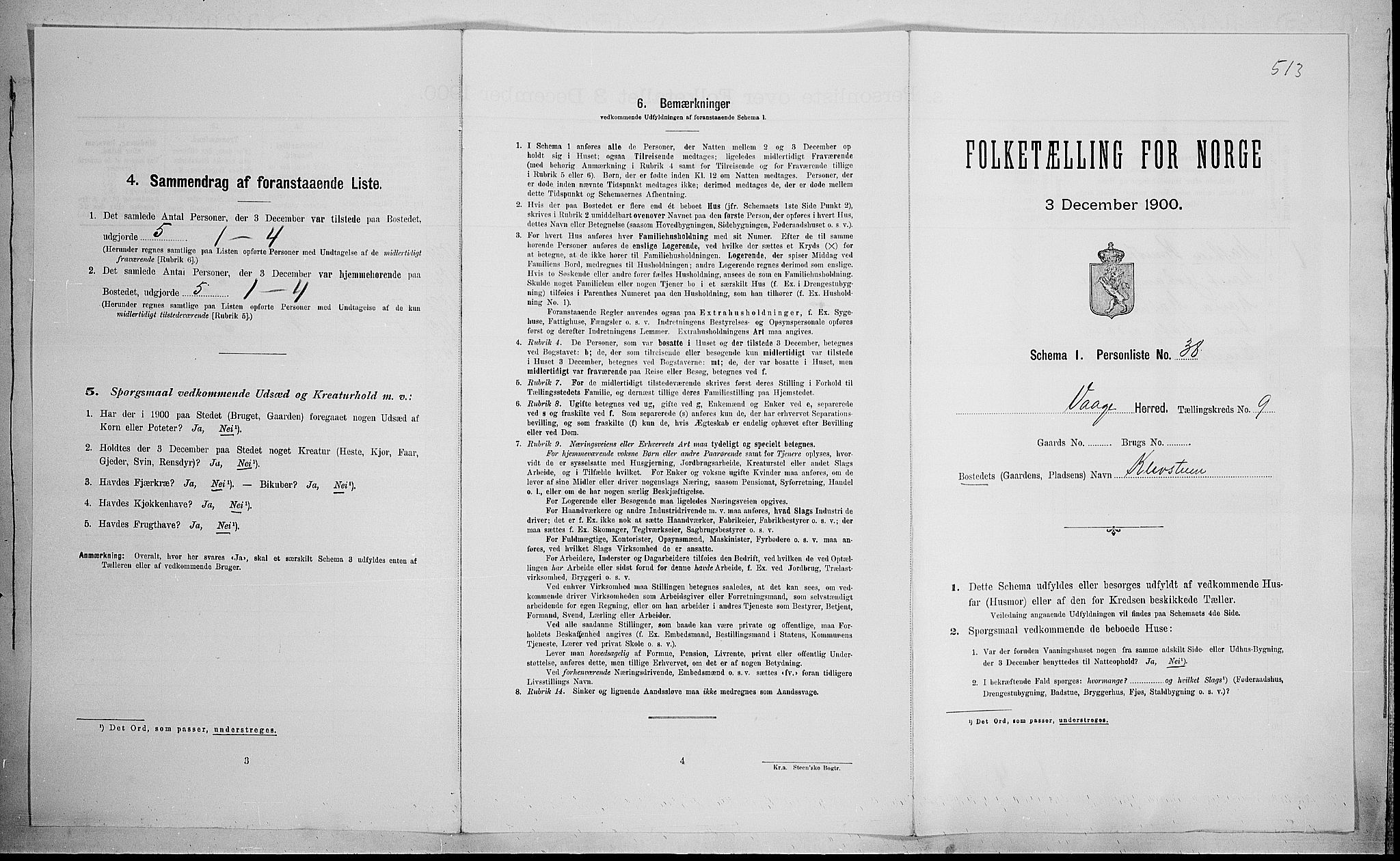 SAH, Folketelling 1900 for 0515 Vågå herred, 1900, s. 1510