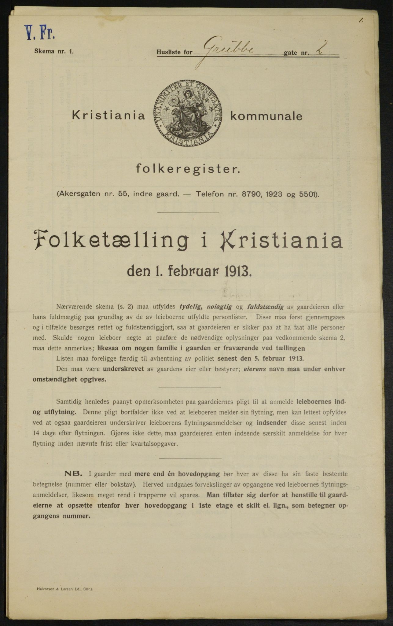 OBA, Kommunal folketelling 1.2.1913 for Kristiania, 1913, s. 30256