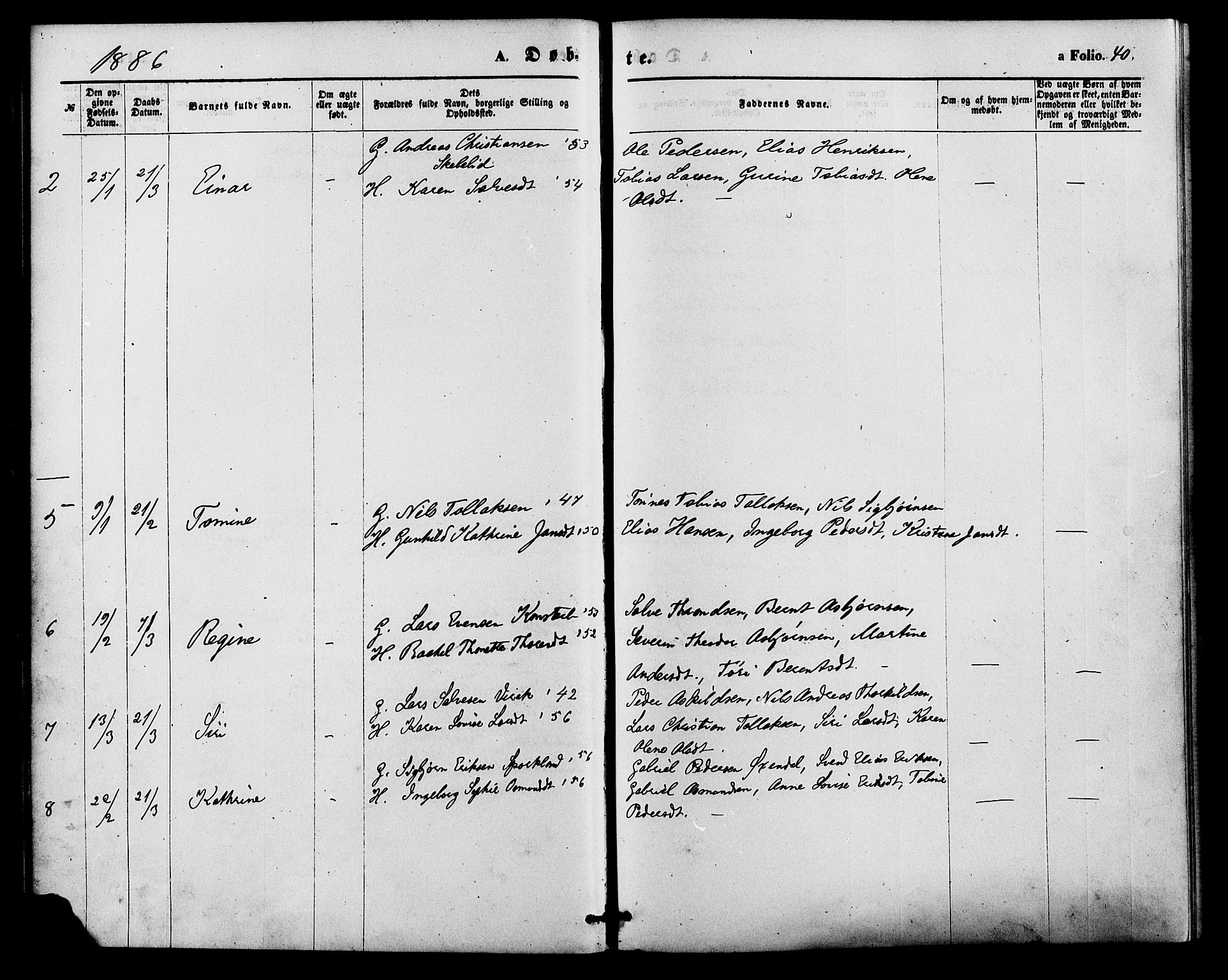 Bakke sokneprestkontor, SAK/1111-0002/F/Fa/Faa/L0007: Ministerialbok nr. A 7, 1877-1886, s. 40