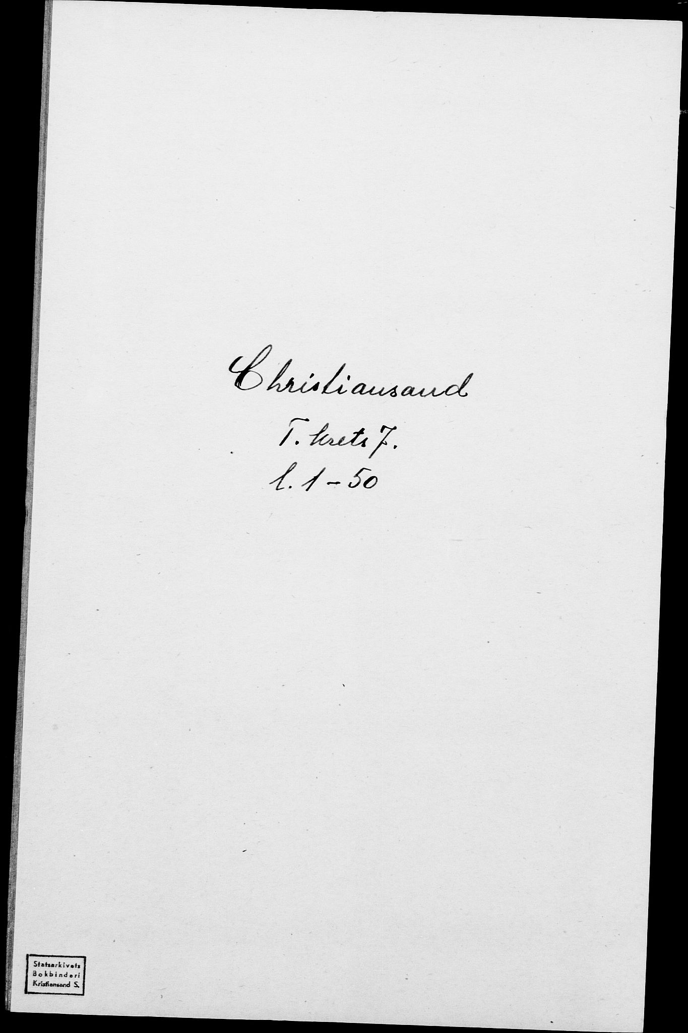 SAK, Folketelling 1875 for 1001P Kristiansand prestegjeld, 1875, s. 987