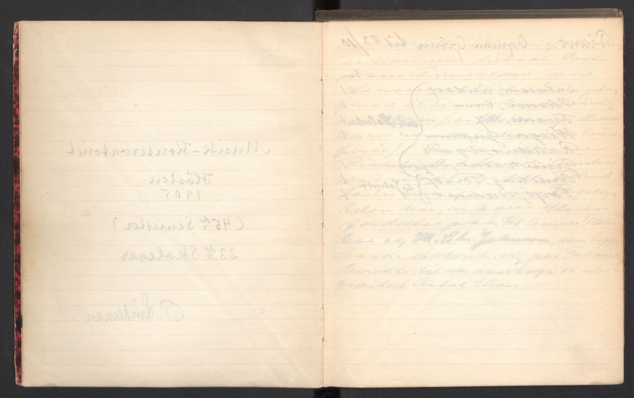 Musikkonservatoriet i Oslo, AV/RA-PA-1761/F/Fa/L0003/0005: Oversikt over lærere, elever, m.m. / Musikkonservatoriet - Skoleåret 1905 - 1906, 1905-1906