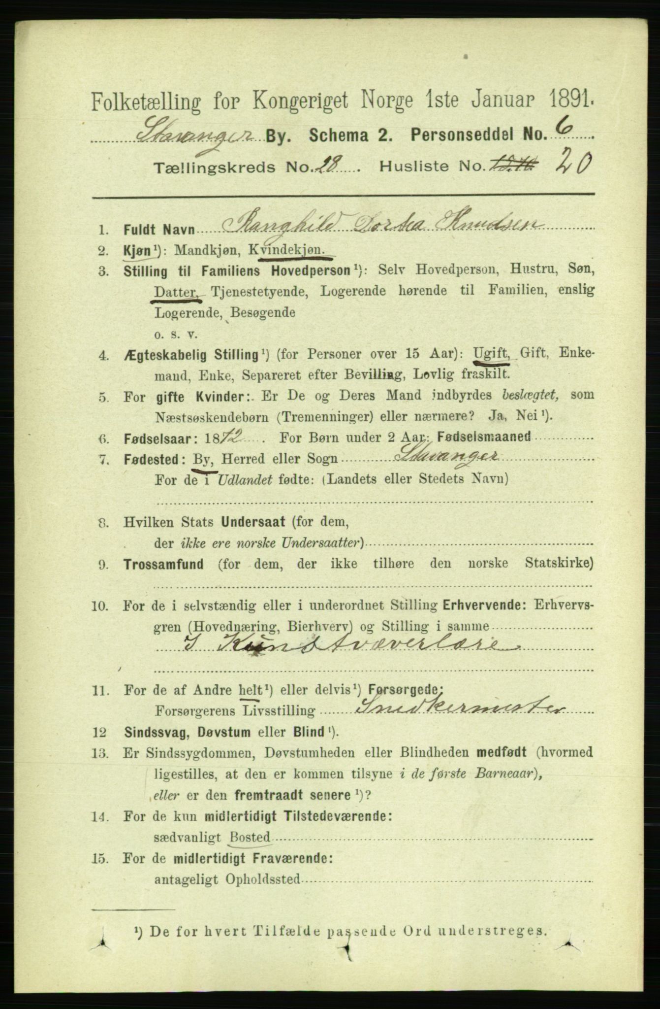 RA, Folketelling 1891 for 1103 Stavanger kjøpstad, 1891, s. 29380