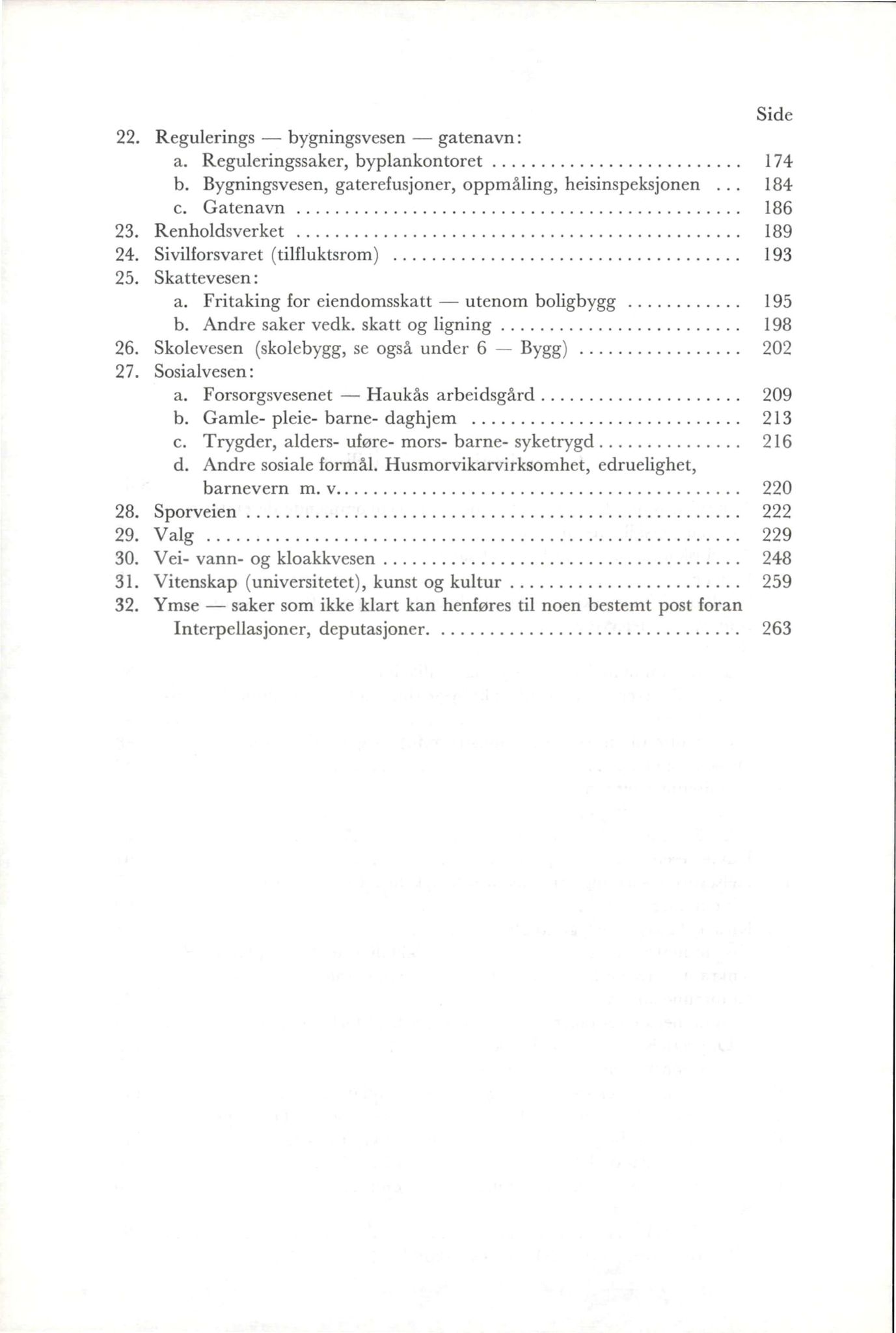 Bergen kommune. Formannskapet, BBA/A-0003/Ac/L0004: Generalregister for saker behandlet av Bergen bystyre i årene 1931-1960, 1931-1960