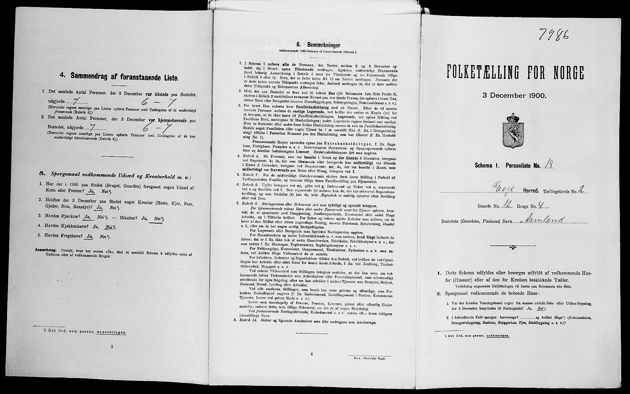 SAK, Folketelling 1900 for 0937 Evje herred, 1900, s. 129
