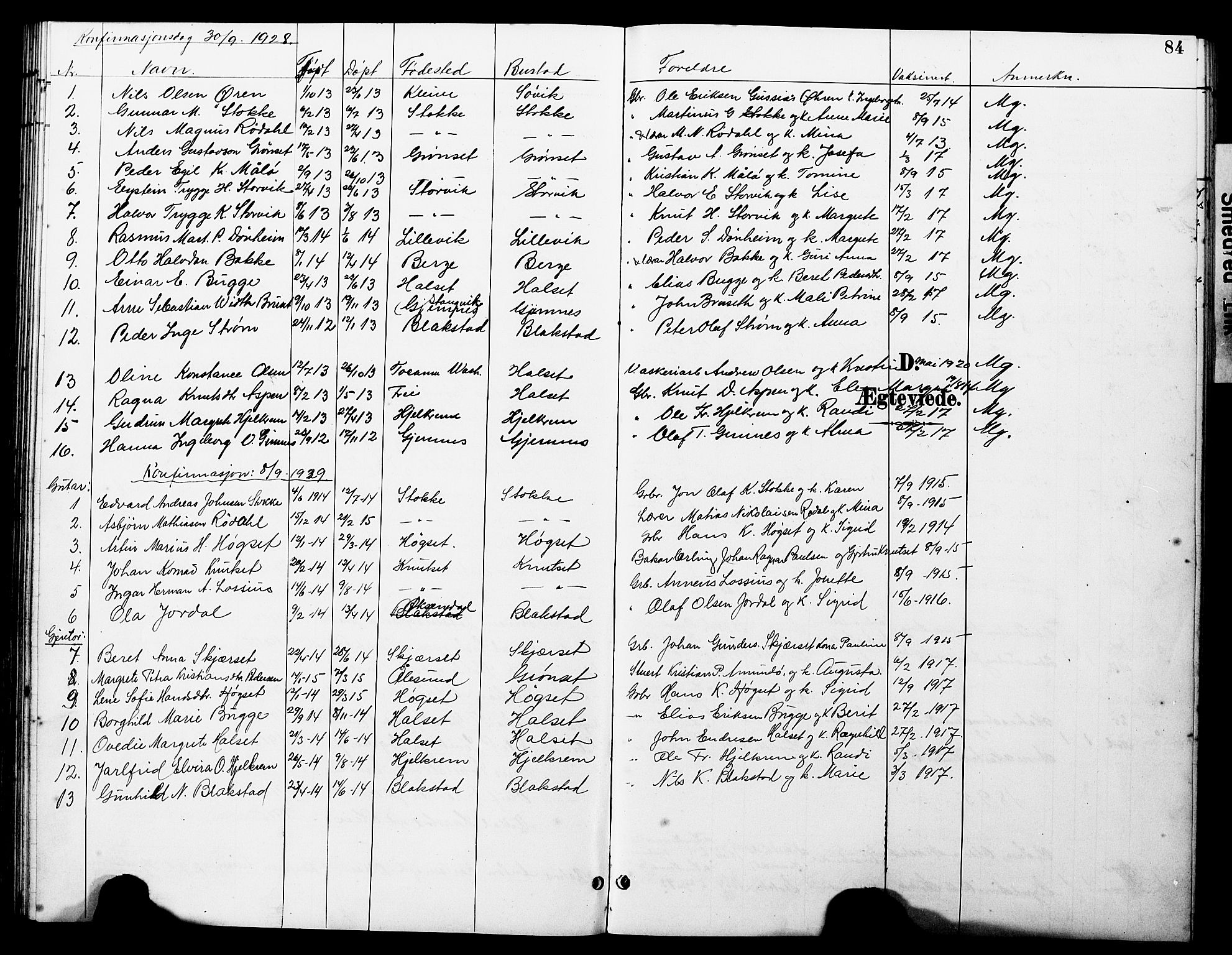 Ministerialprotokoller, klokkerbøker og fødselsregistre - Møre og Romsdal, AV/SAT-A-1454/585/L0973: Klokkerbok nr. 585C01, 1893-1930, s. 84