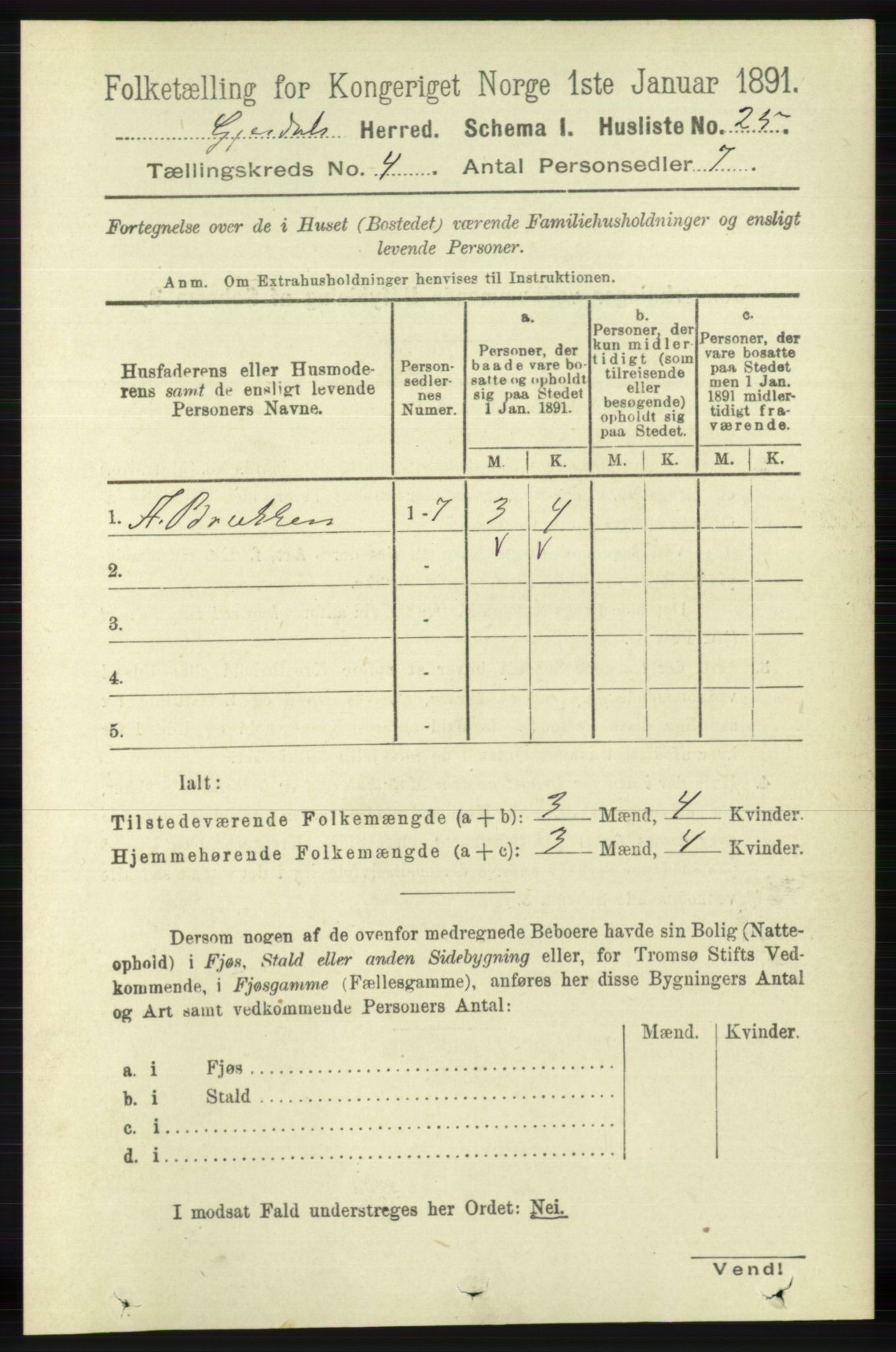 RA, Folketelling 1891 for 1122 Gjesdal herred, 1891, s. 1164