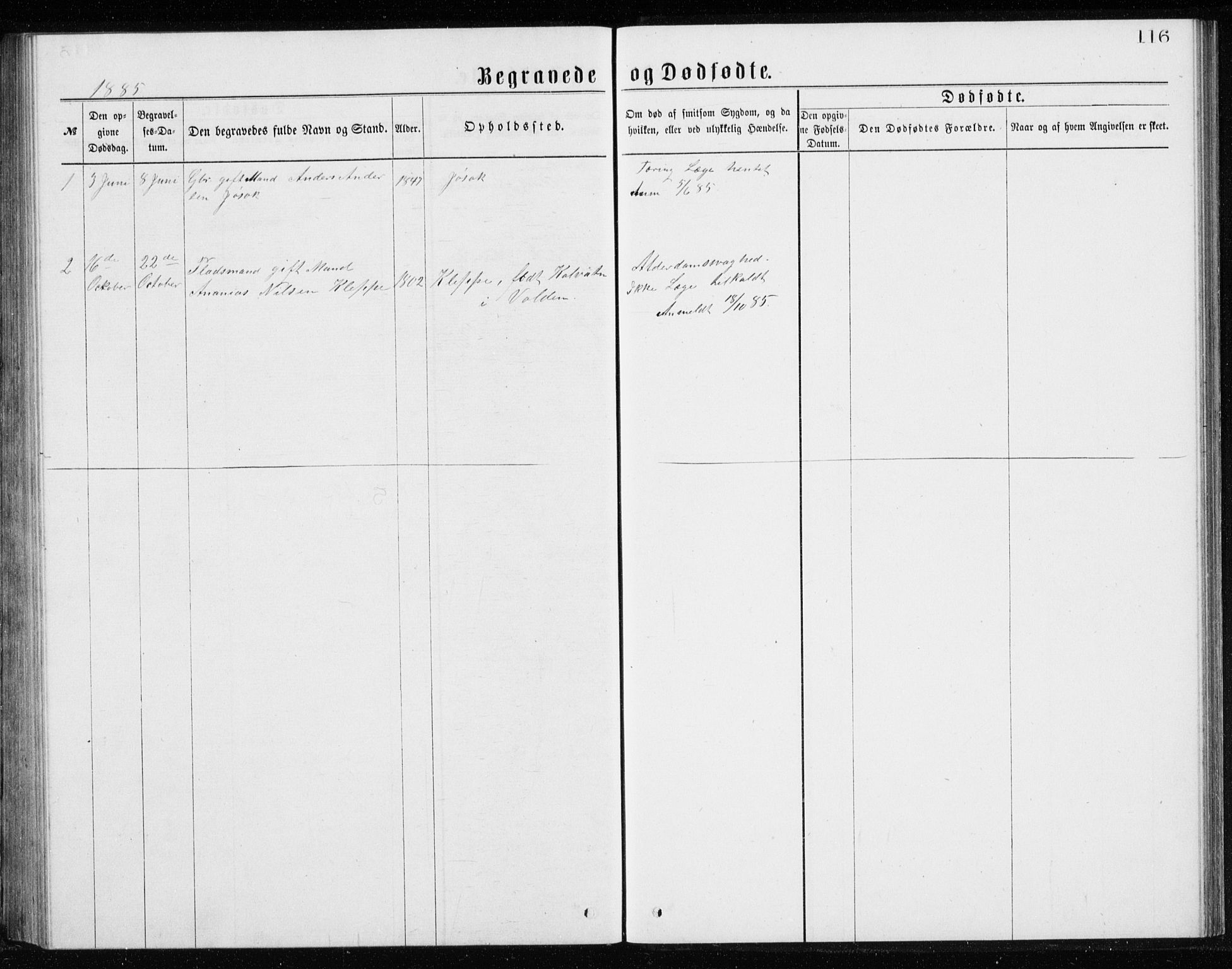 Ministerialprotokoller, klokkerbøker og fødselsregistre - Møre og Romsdal, AV/SAT-A-1454/508/L0097: Klokkerbok nr. 508C01, 1873-1897, s. 116