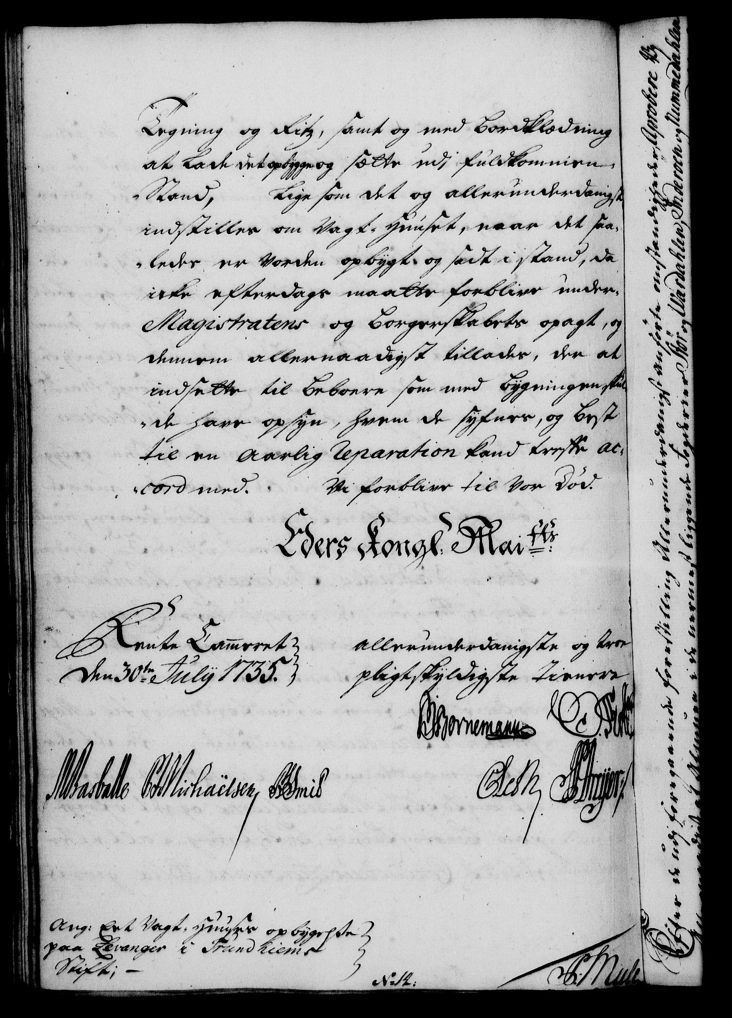 Rentekammeret, Kammerkanselliet, RA/EA-3111/G/Gf/Gfa/L0018: Norsk relasjons- og resolusjonsprotokoll (merket RK 52.18), 1735, s. 476