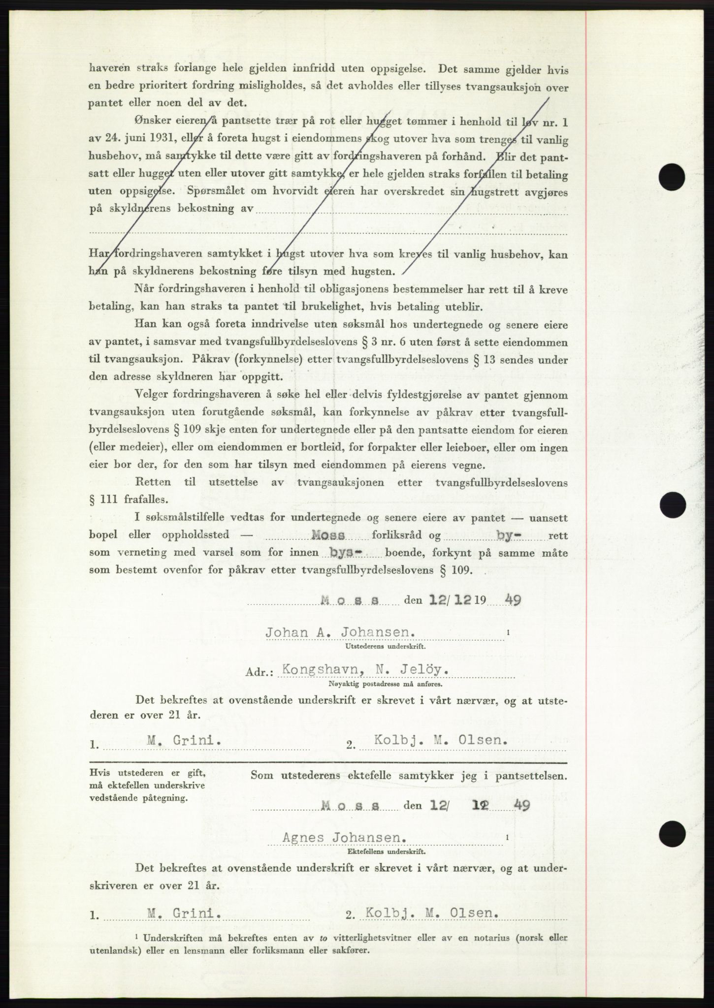 Moss sorenskriveri, SAO/A-10168: Pantebok nr. B23, 1949-1950, Dagboknr: 3927/1949