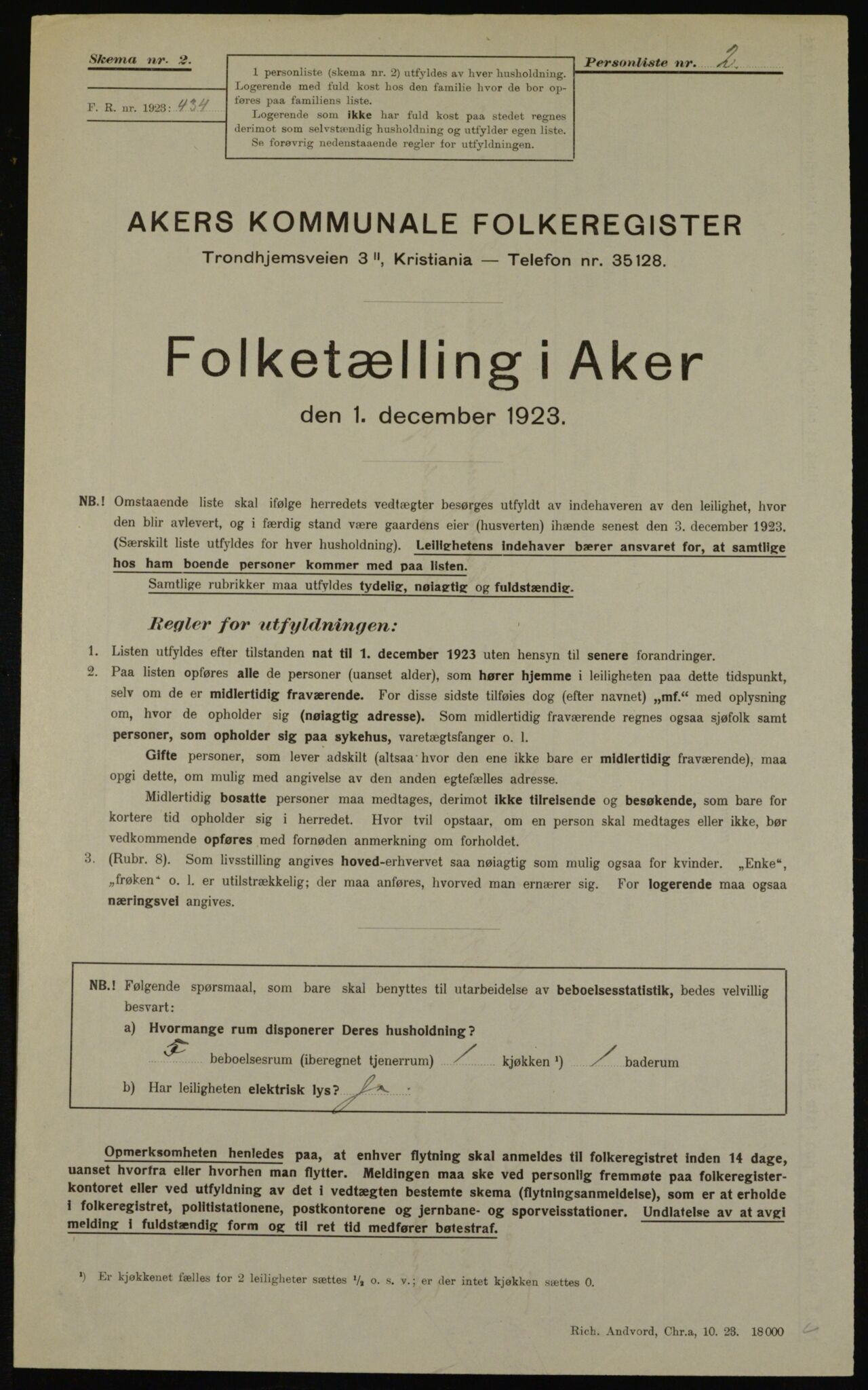 , Kommunal folketelling 1.12.1923 for Aker, 1923, s. 39233