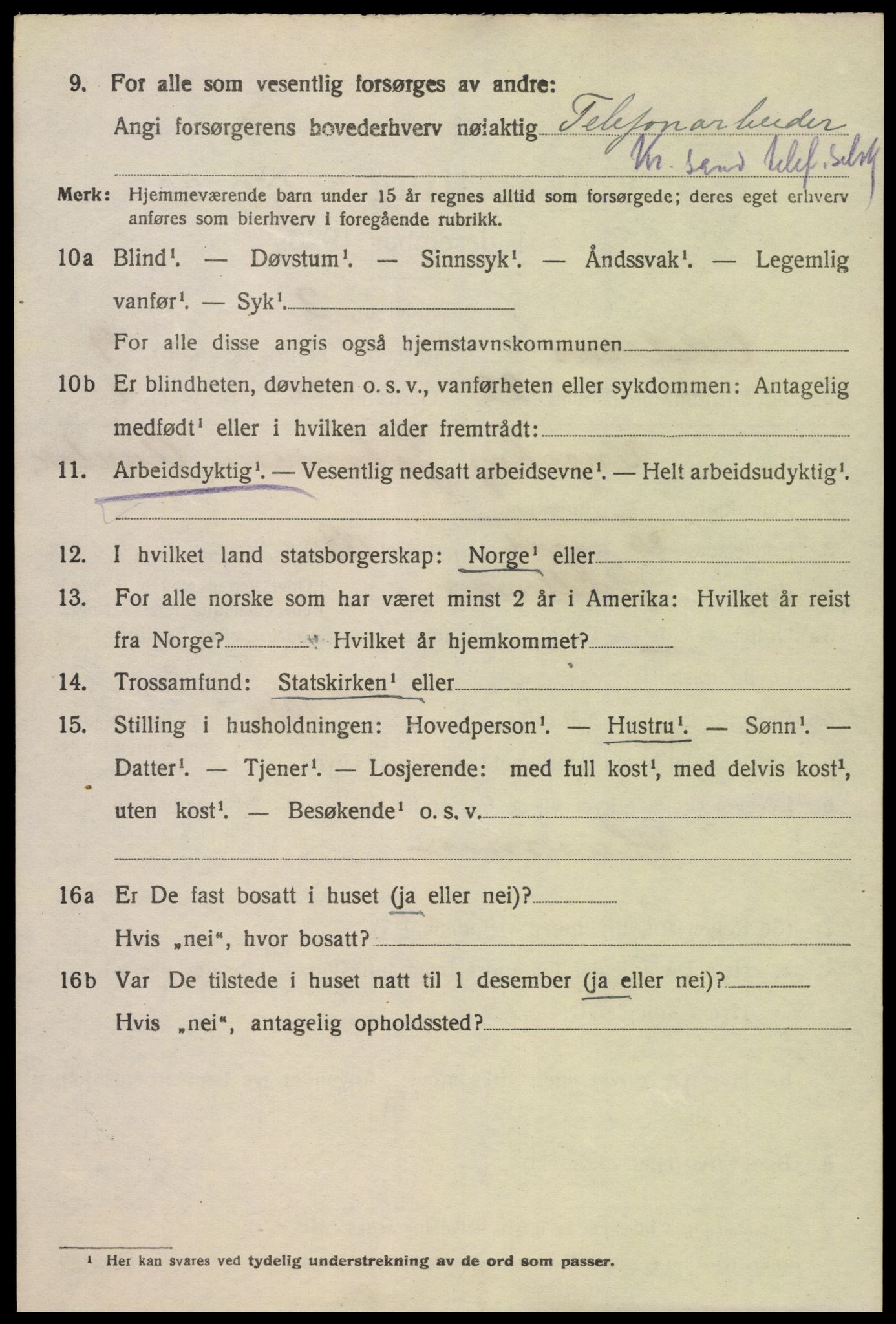SAK, Folketelling 1920 for 1012 Oddernes herred, 1920, s. 6274
