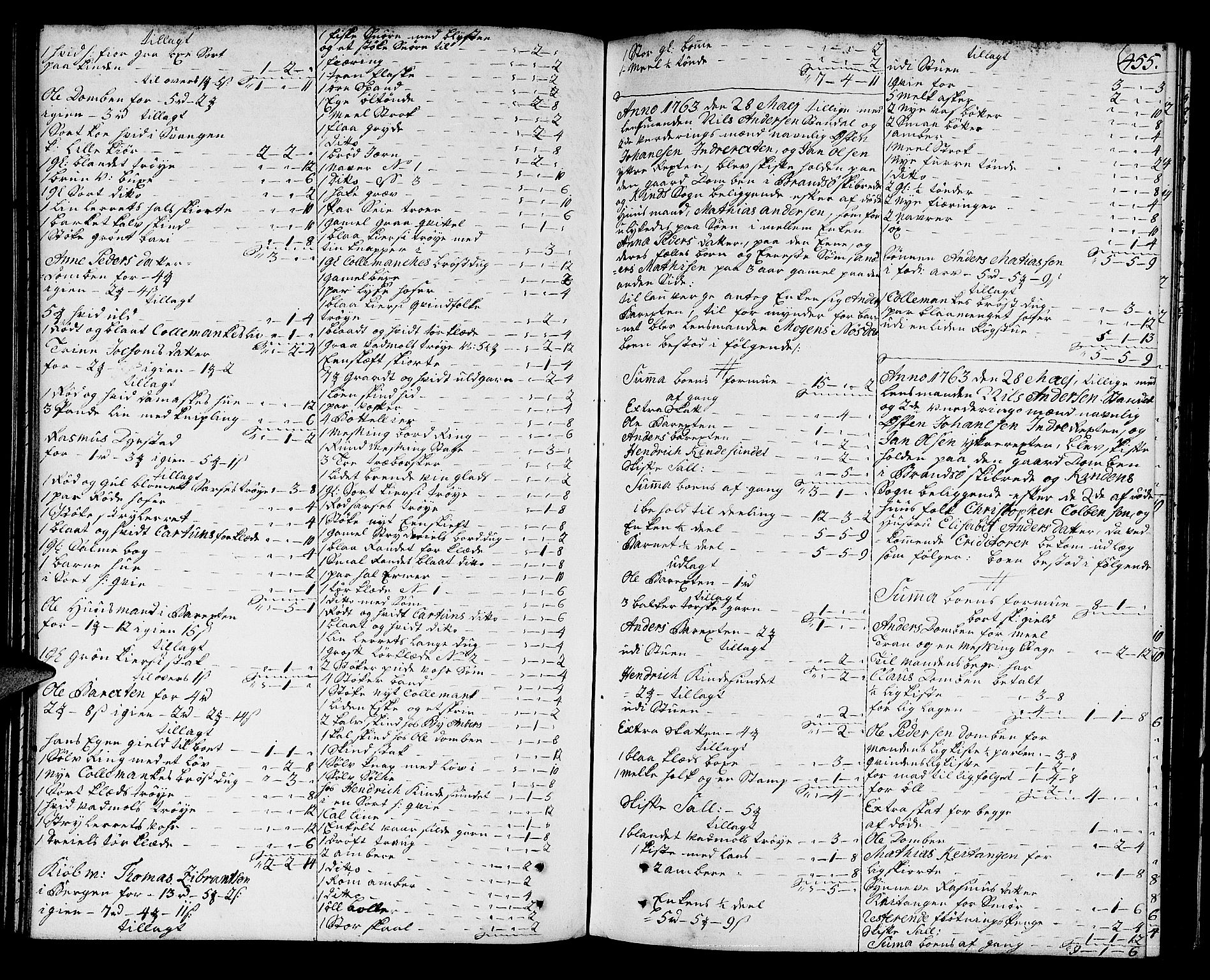 Sunnfjord tingrett, AV/SAB-A-3201/1/H/Ha/Hab/L0007b: Skifteprotokoll, folio 208-572, 1761-1763, s. 454b-455a